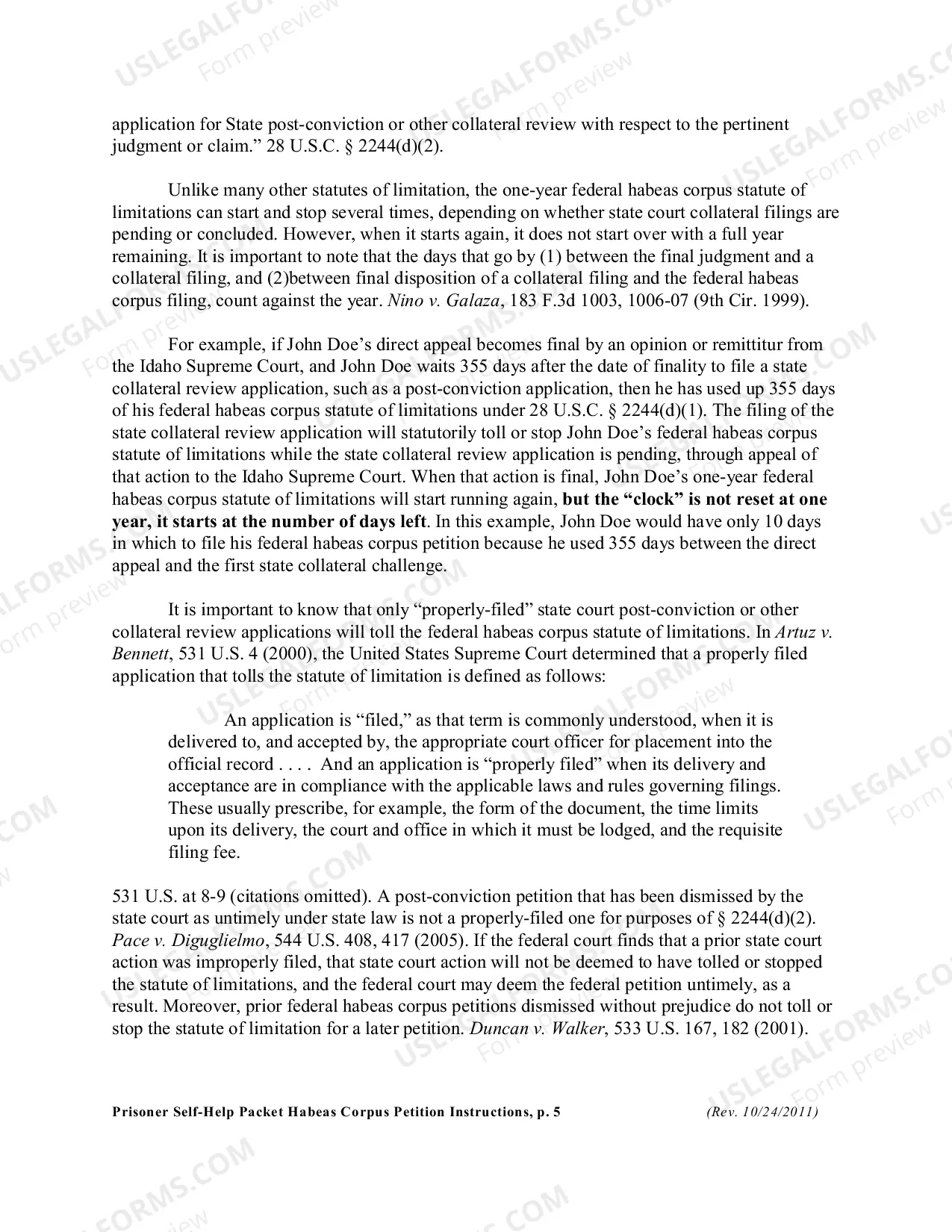 Preview Habeas Corpus Instructions