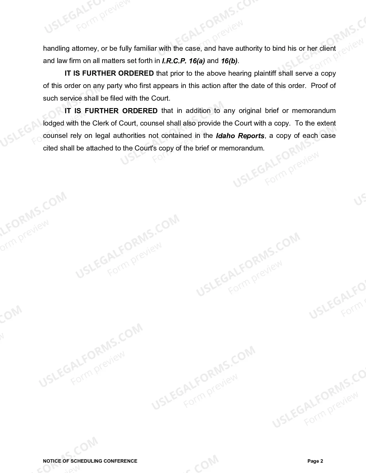 Preview Scheduling Order Notice of Trial Setting And Initial Pretrial Order (Civil)