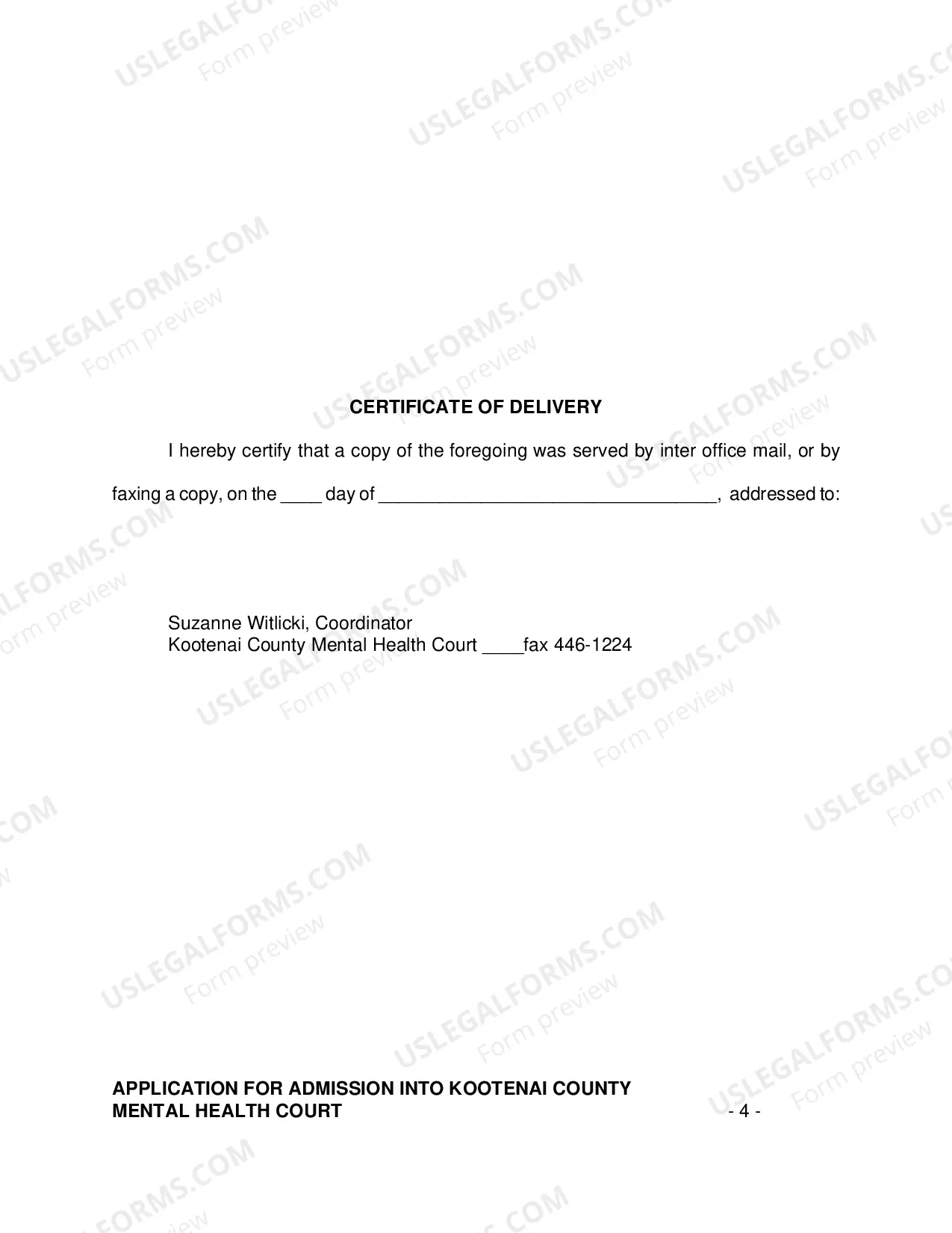 Preview Application for Mental Health Court