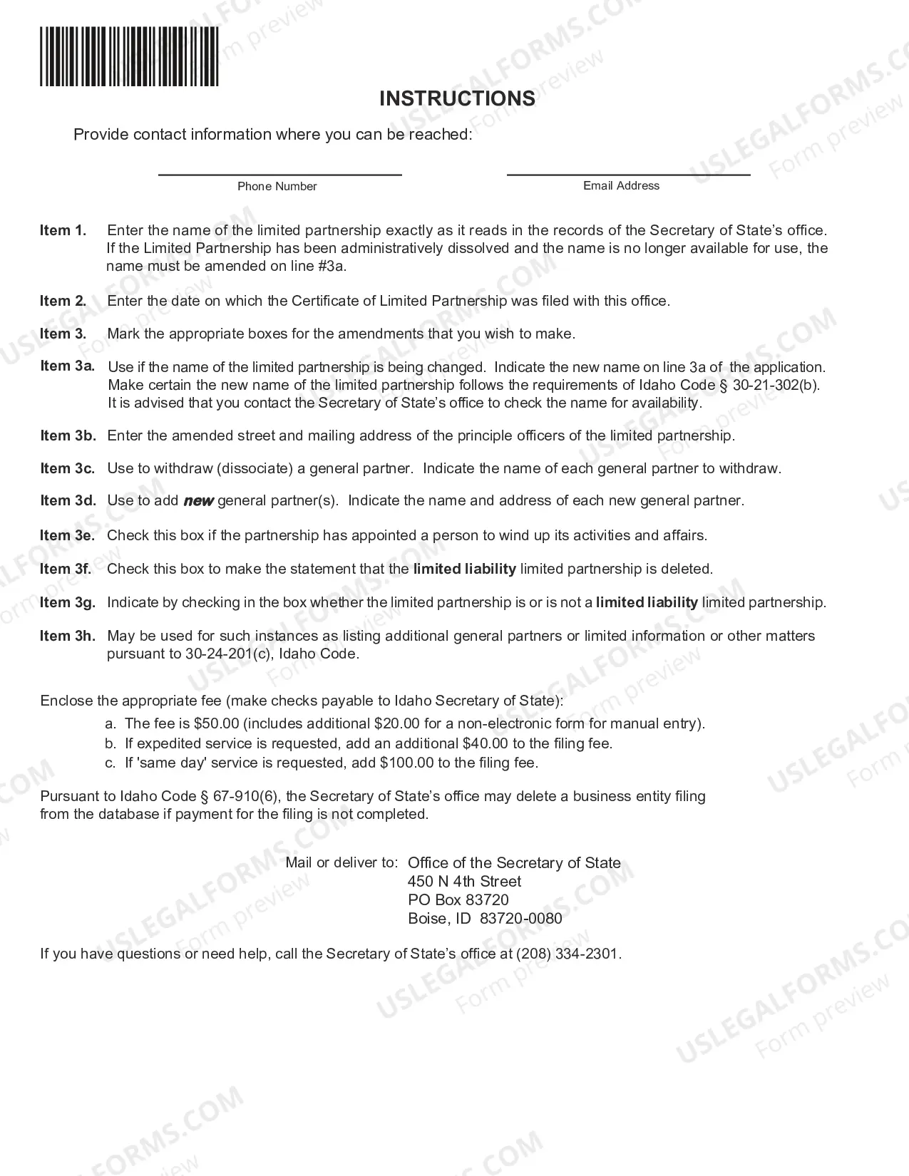 Preview Amendment To Certificate of Registration of Limited Partnership
