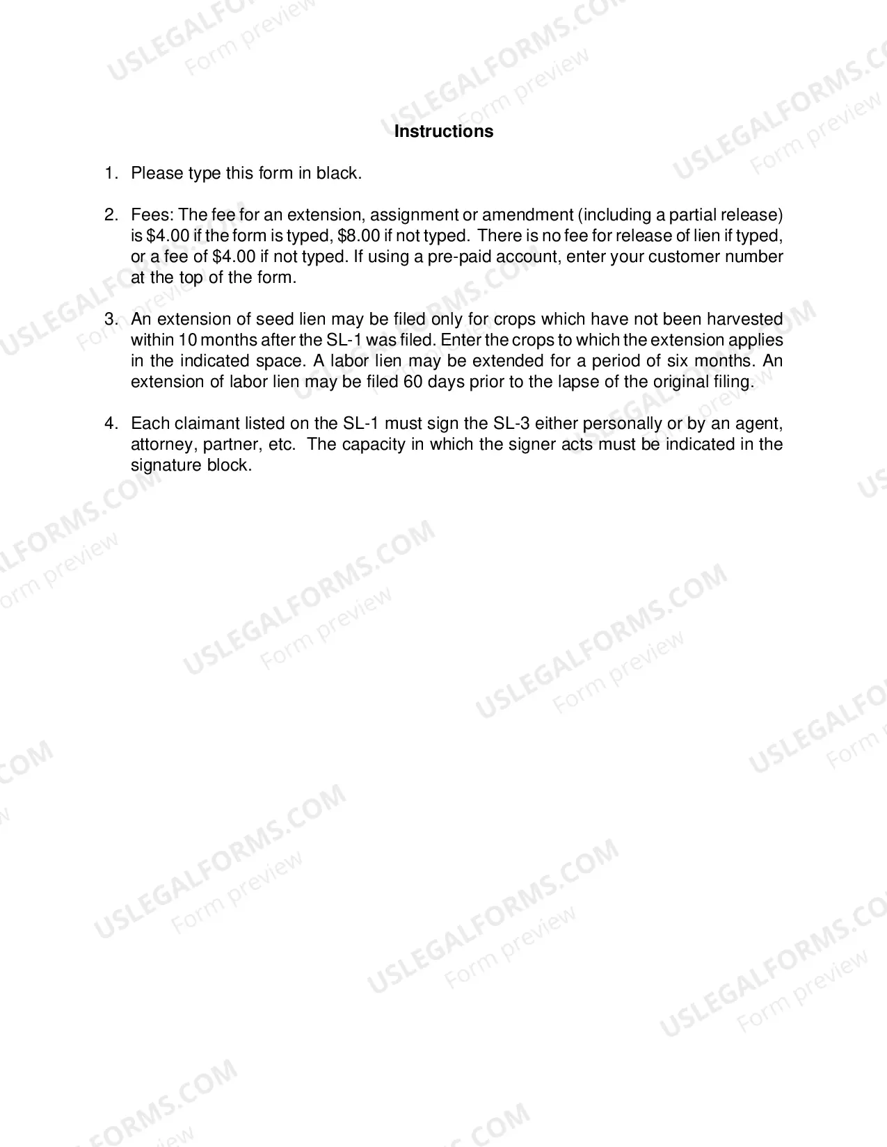 Preview Release Extension Amendment Or Assignment of Claim of Lien In Crops