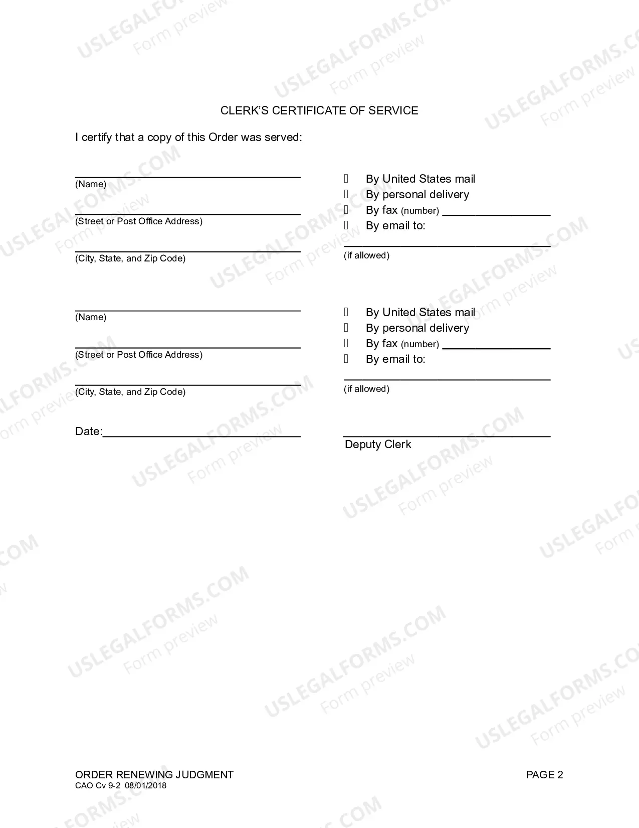 Preview Order Renewing Judgment