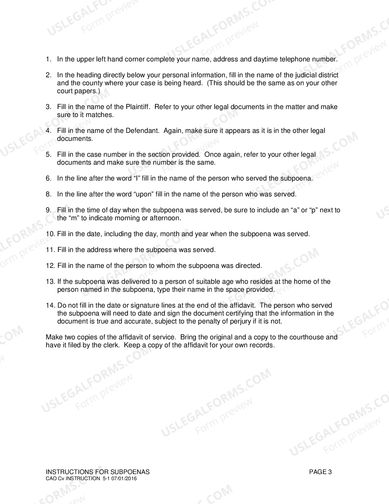 Preview Subpoena
