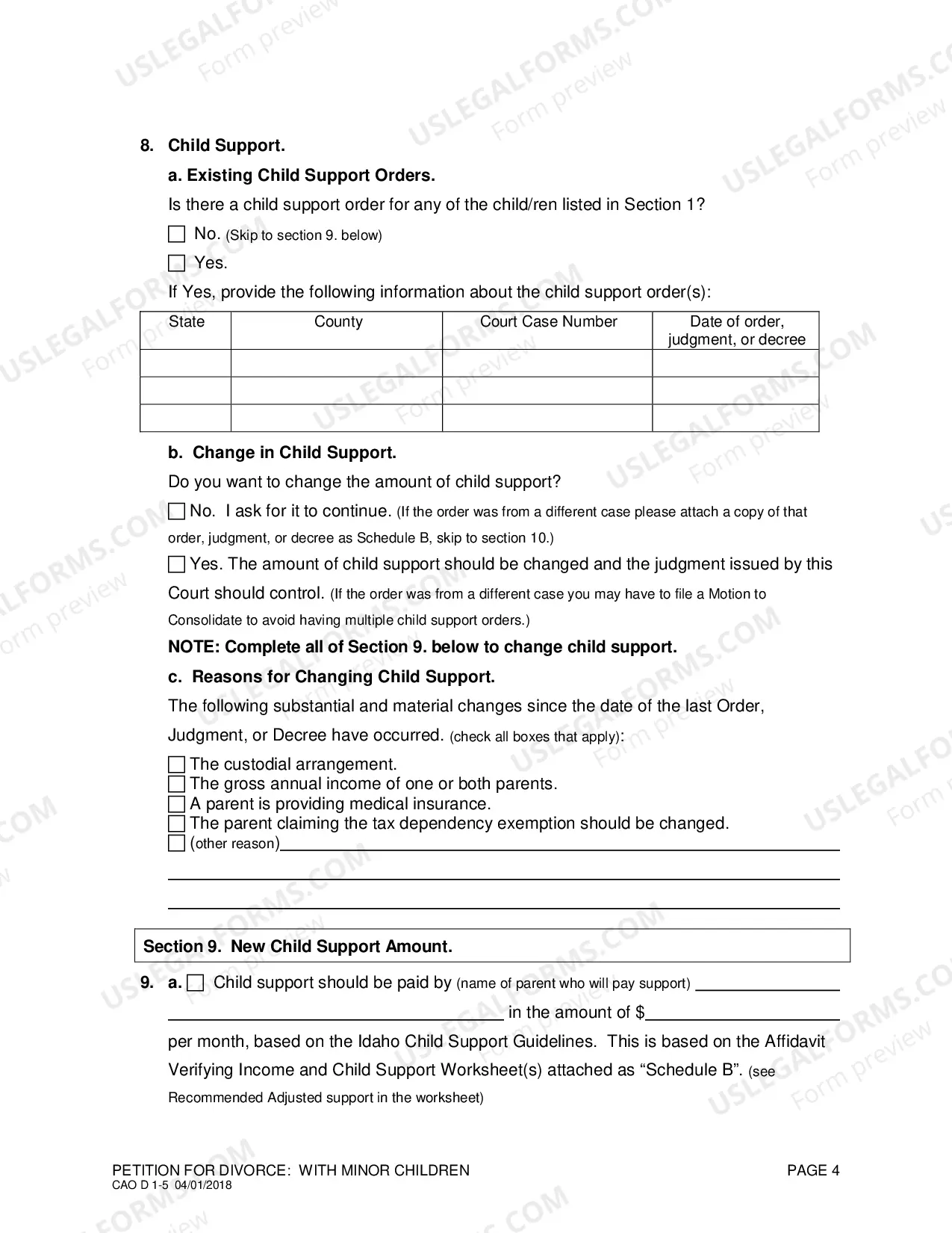 Preview Complaint for Divorce (With Children)
