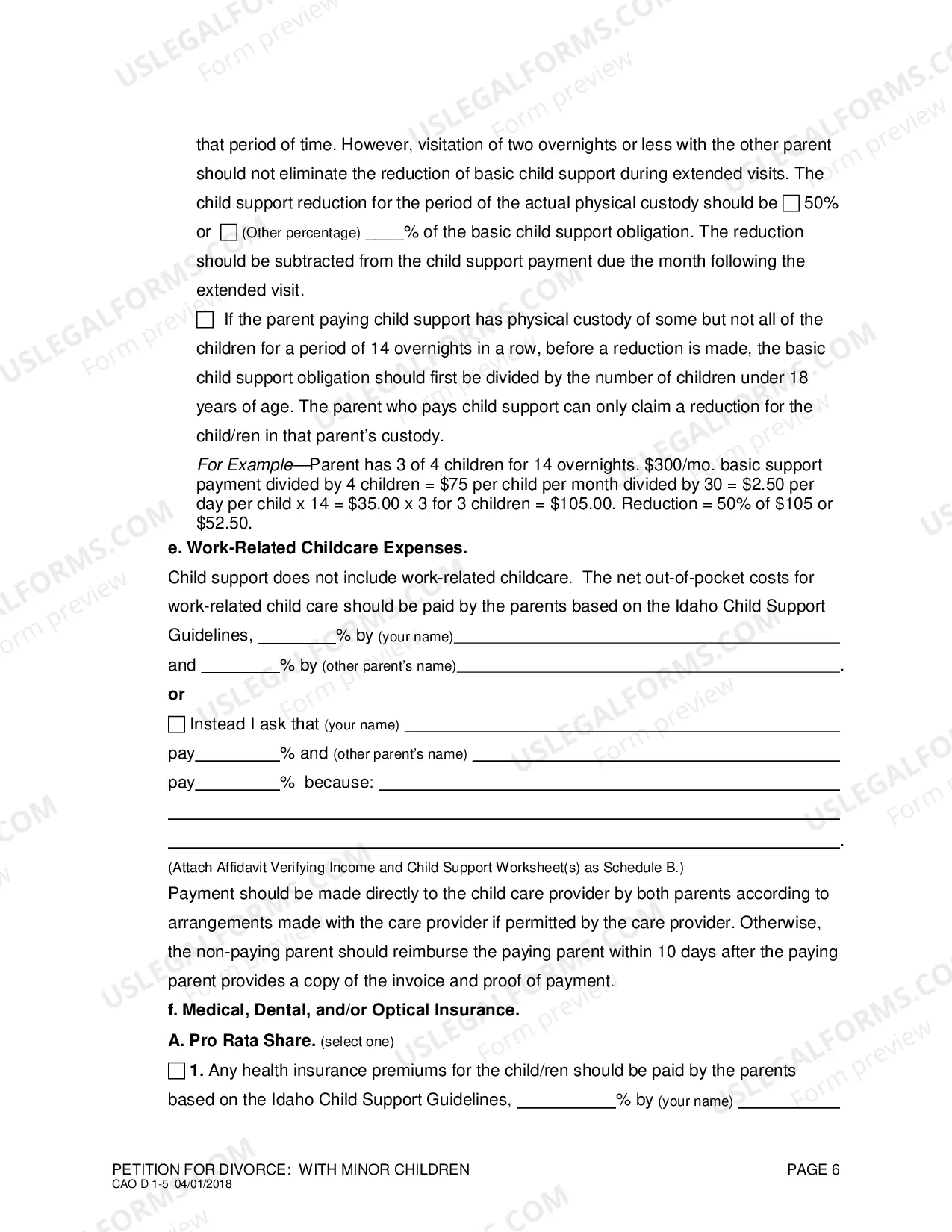 Preview Complaint for Divorce (With Children)