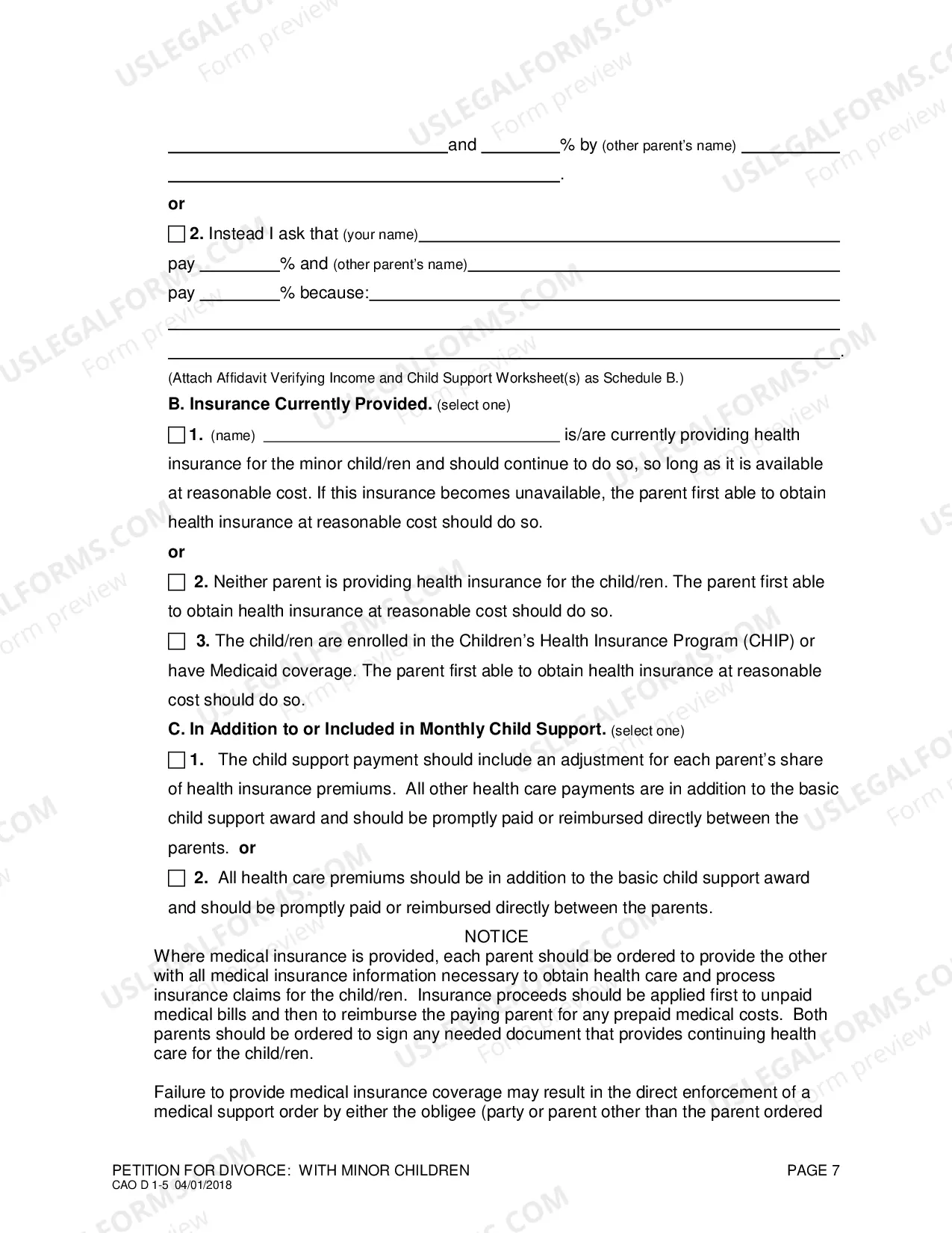 Preview Complaint for Divorce (With Children)