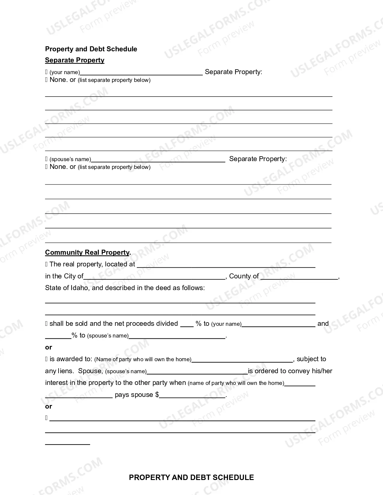 Preview Complaint for Divorce (No Children)