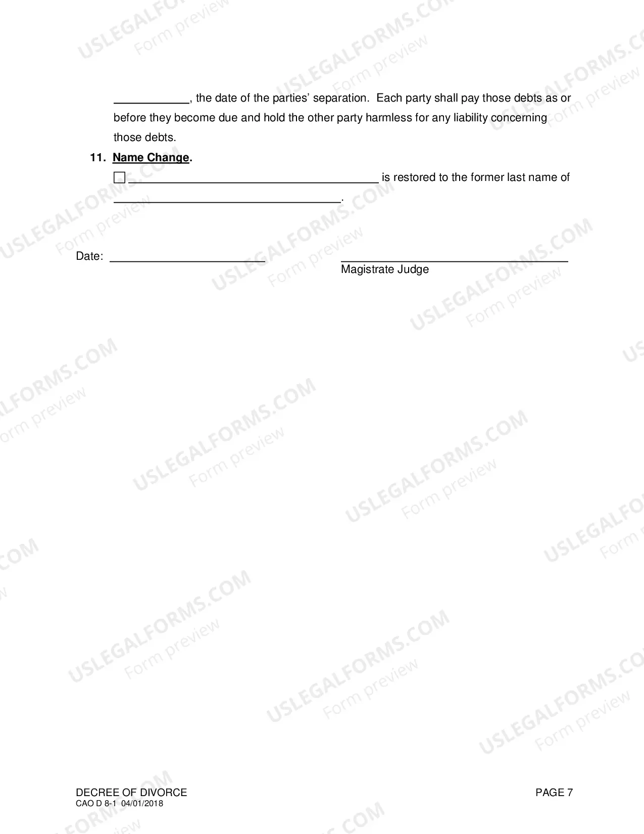 Preview Decree of Divorce (With Children)