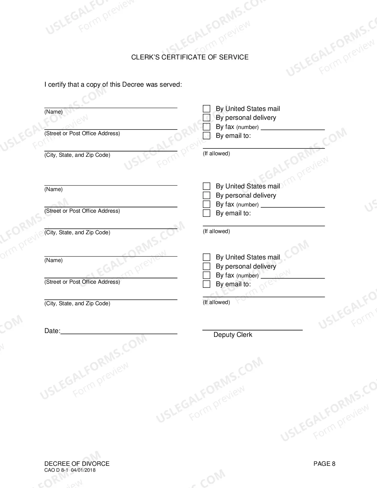 Preview Decree of Divorce (With Children)