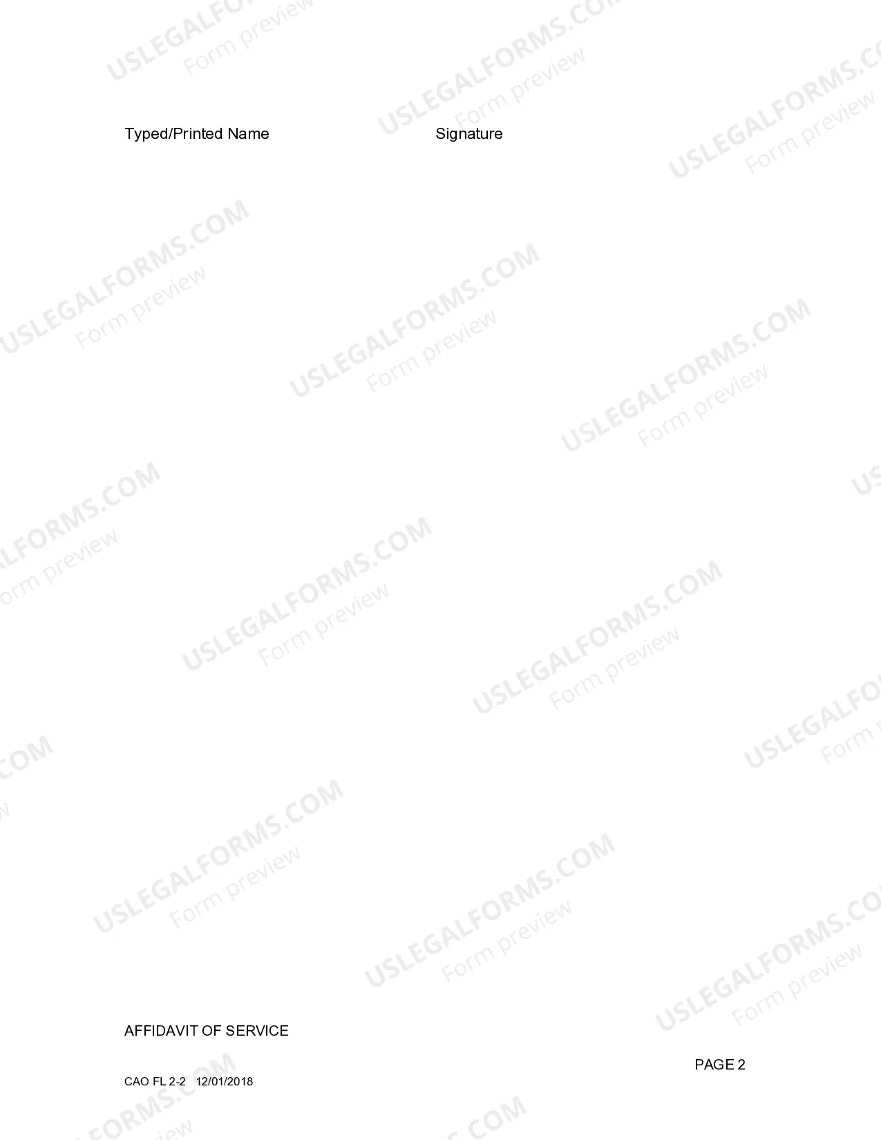 Preview Affidavit of Service with Orders