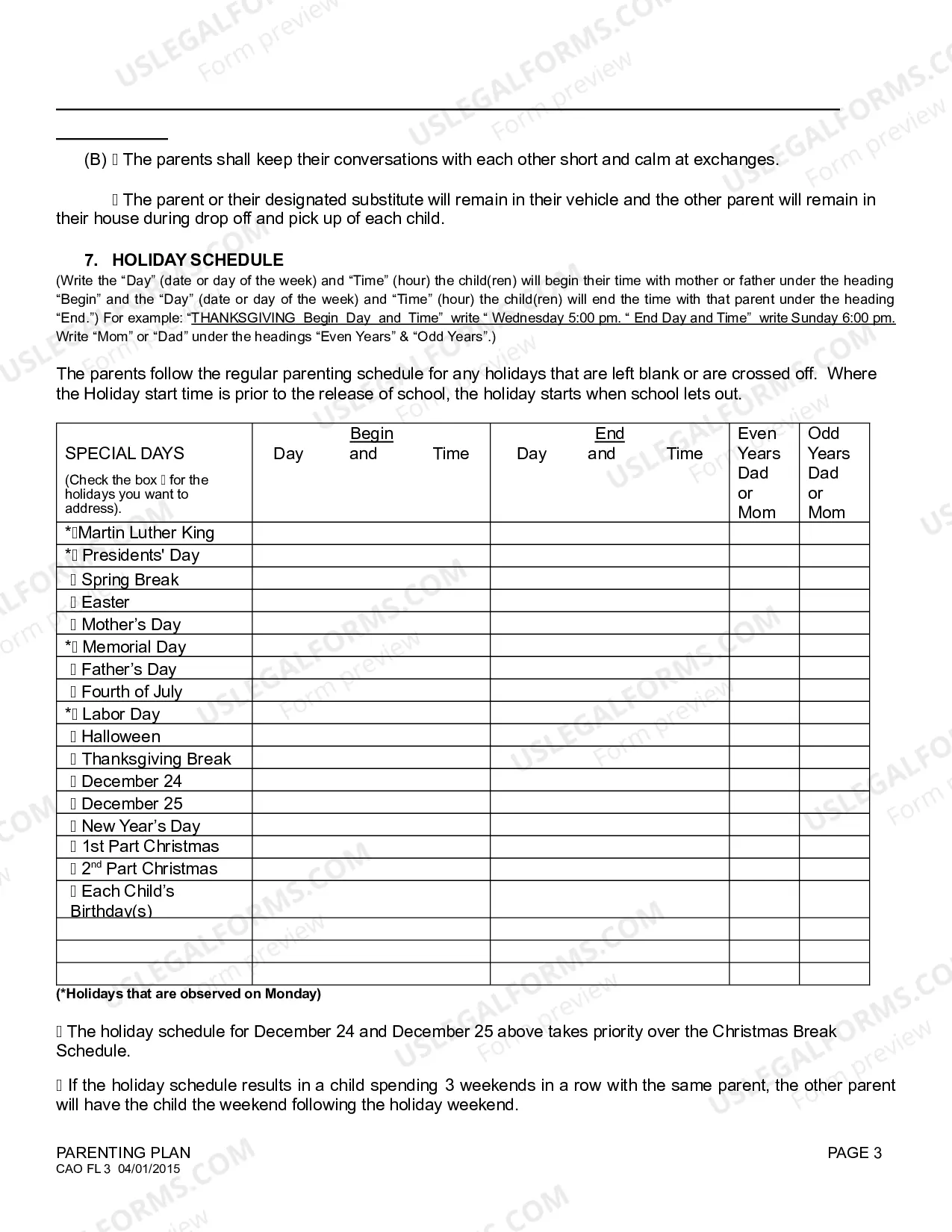 Preview Parenting Plan