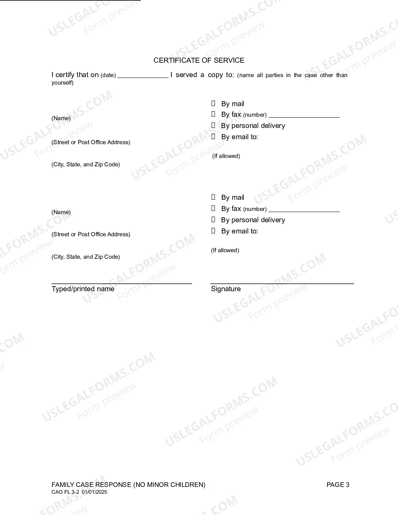 Preview Family Case Answer (No Children)