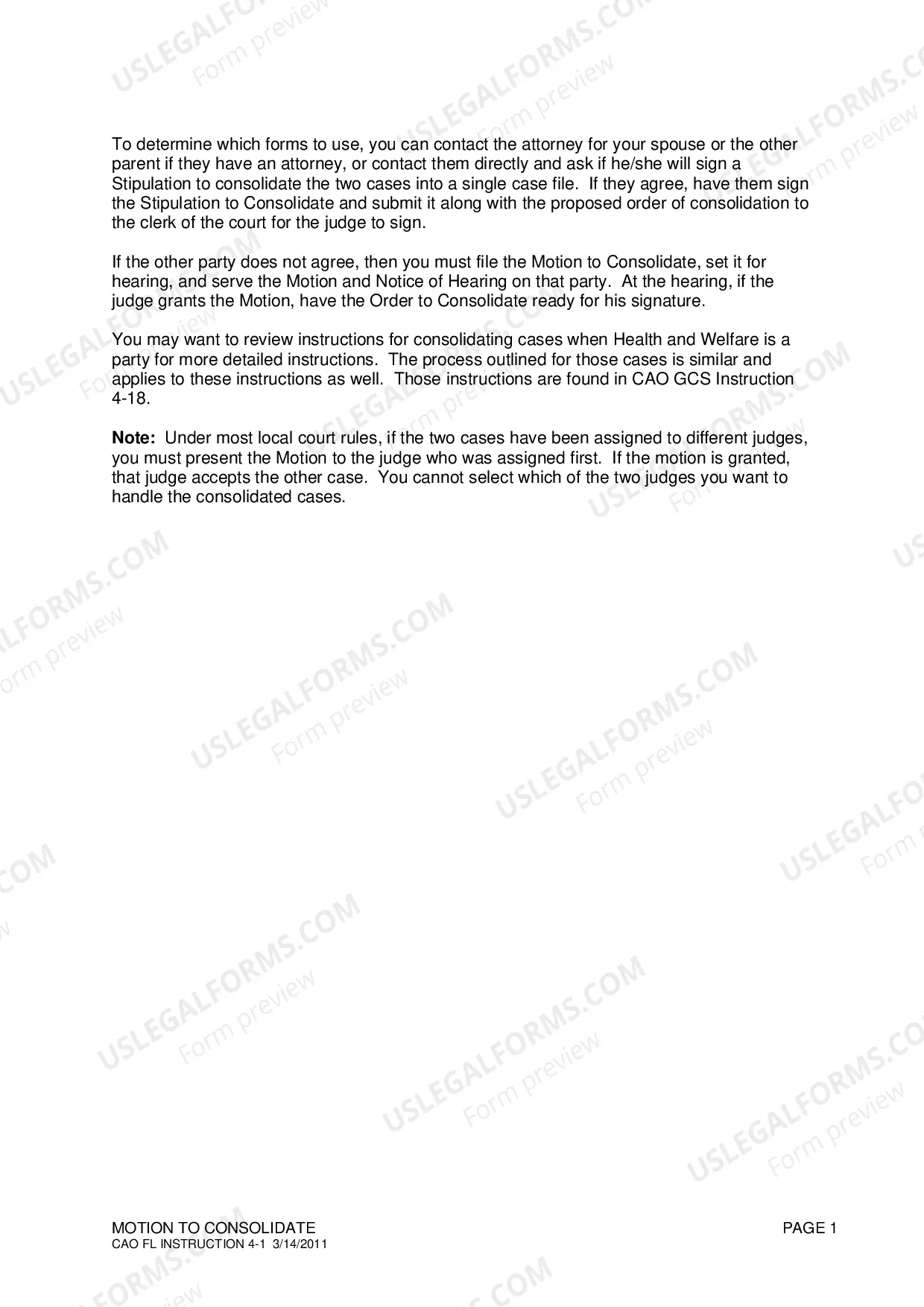Preview Filing a Motion to Consolidate