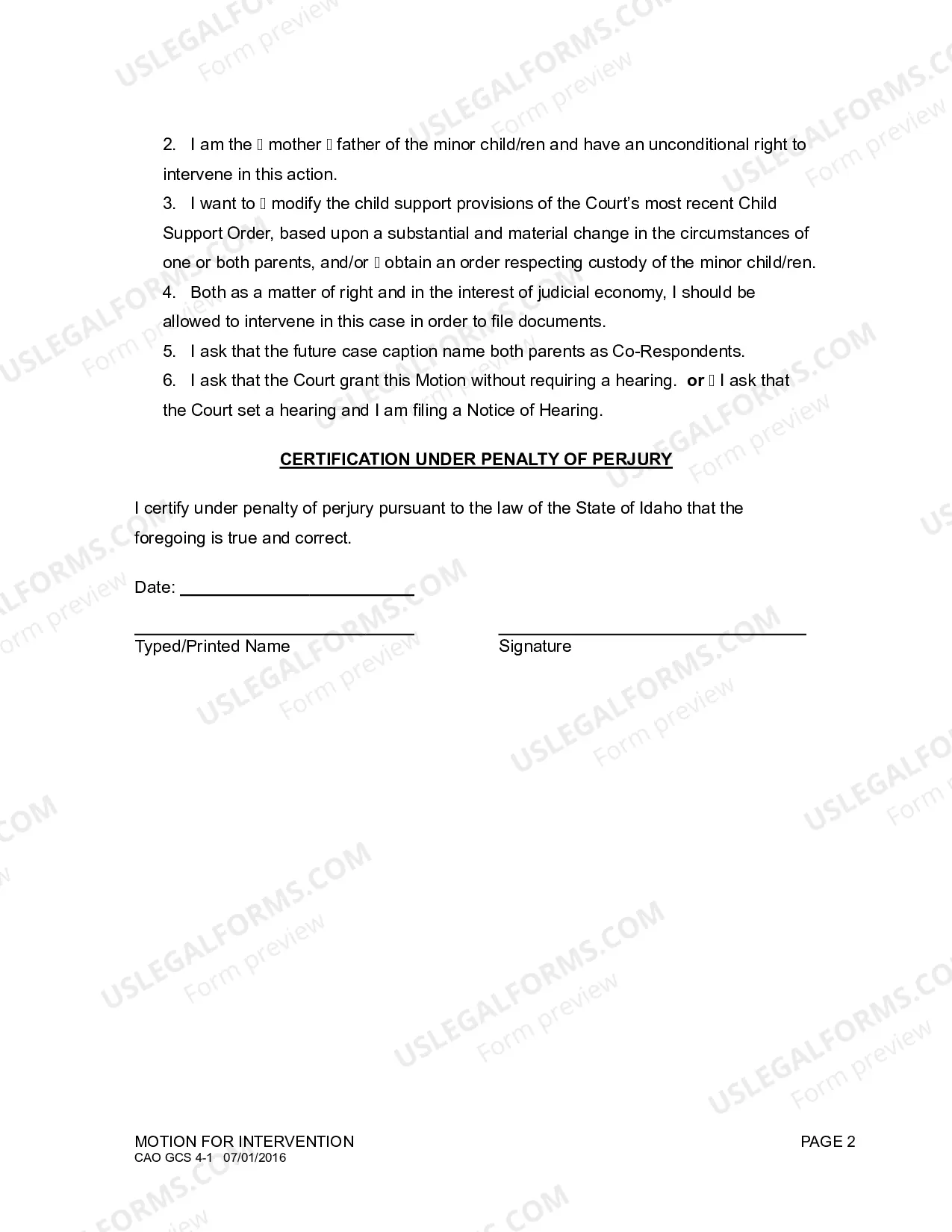 Preview Motion for Intervention (H&W)