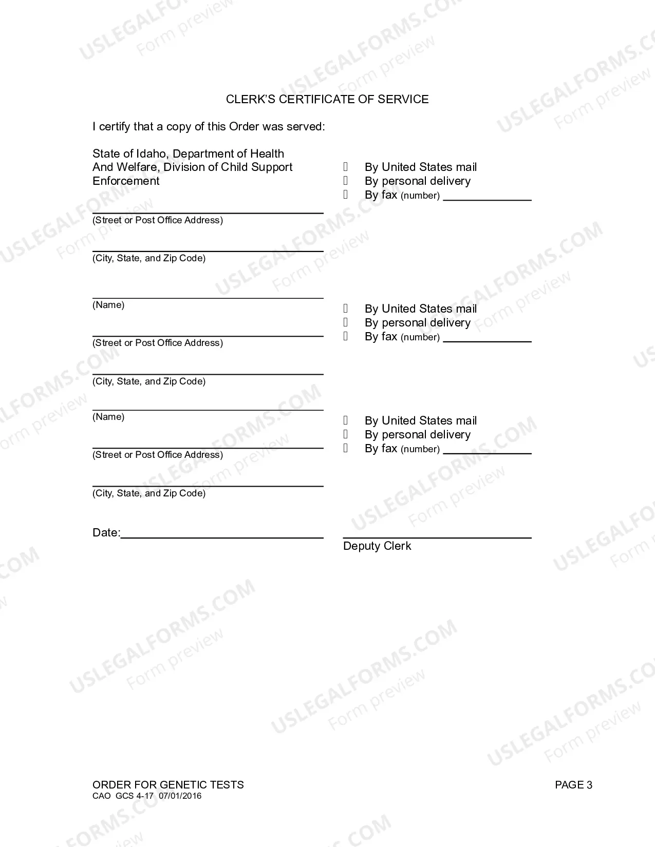 Preview Order for Genetic Tests (H&W)