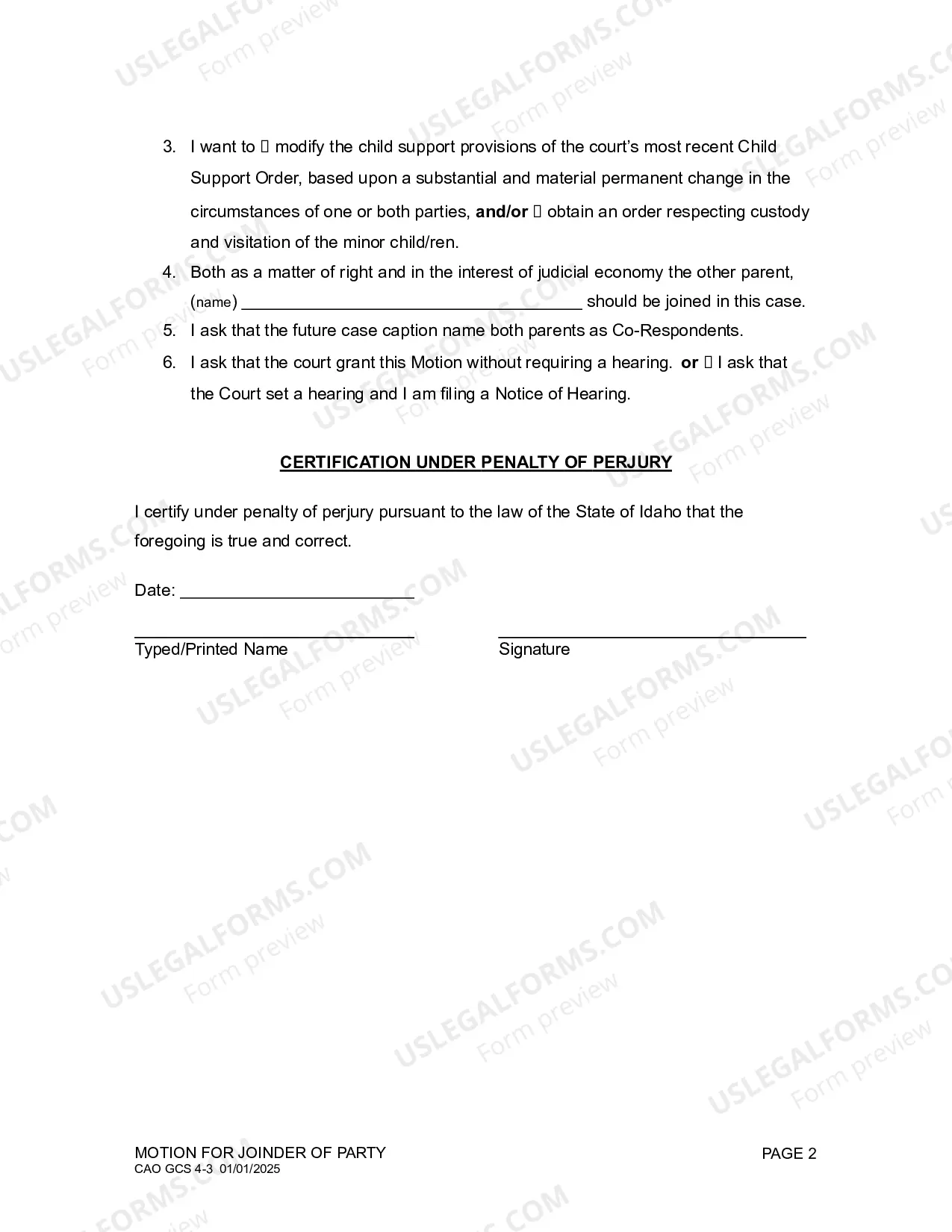 Preview Motion for Joinder of Party