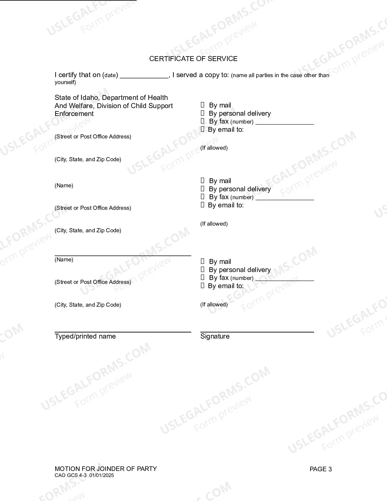 Preview Motion for Joinder of Party