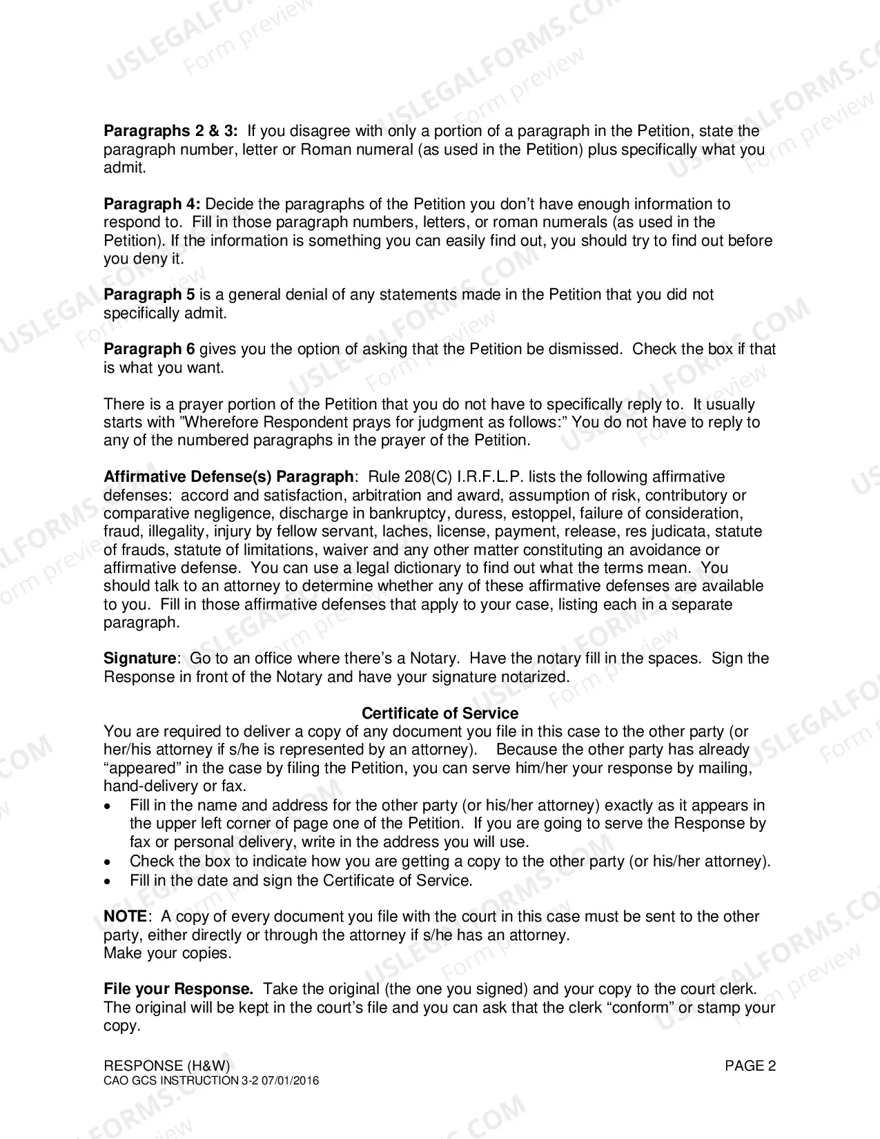 Preview Completing an Answer (H&W)