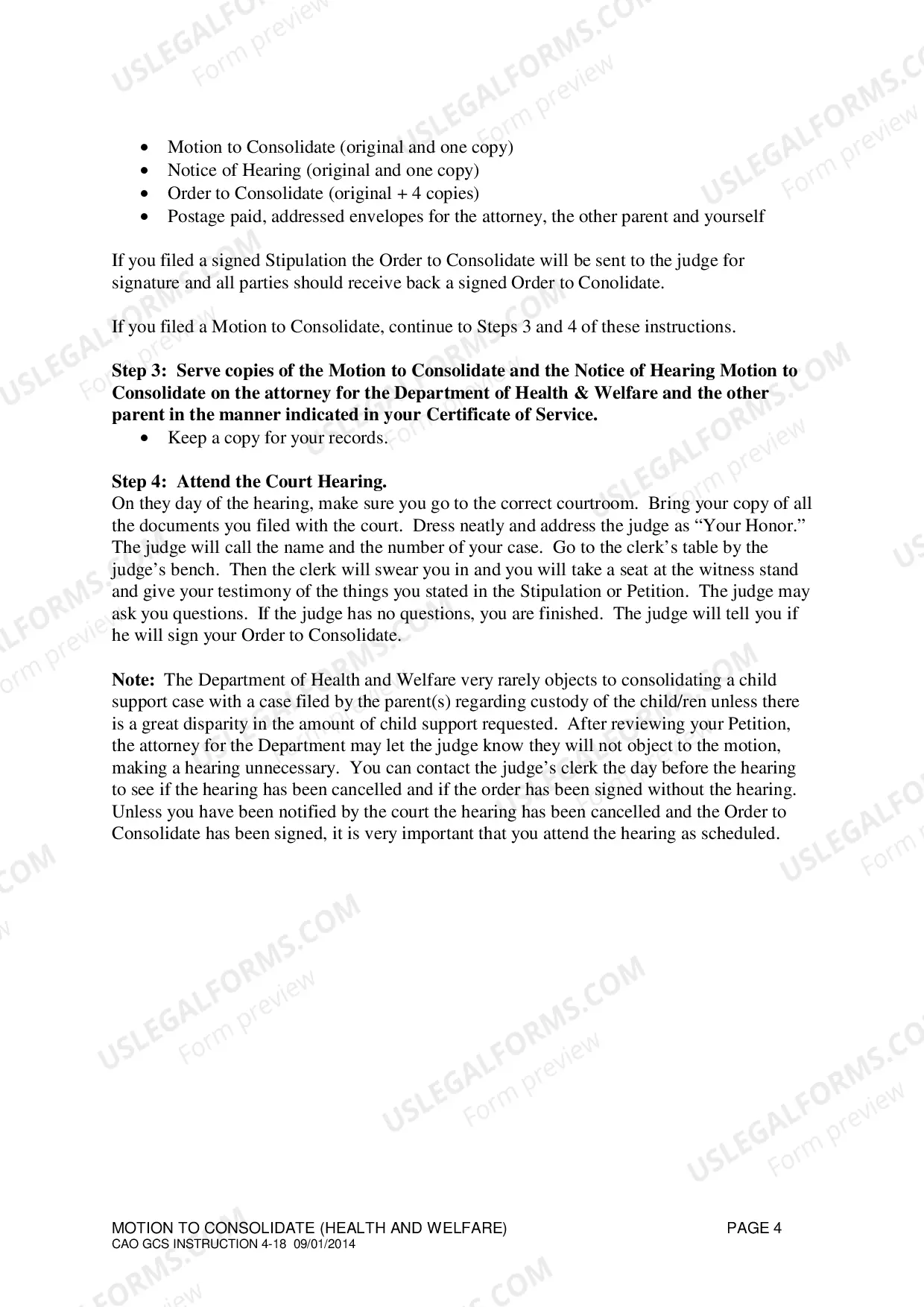 Preview Filing a Motion to Consolidate (H&W)
