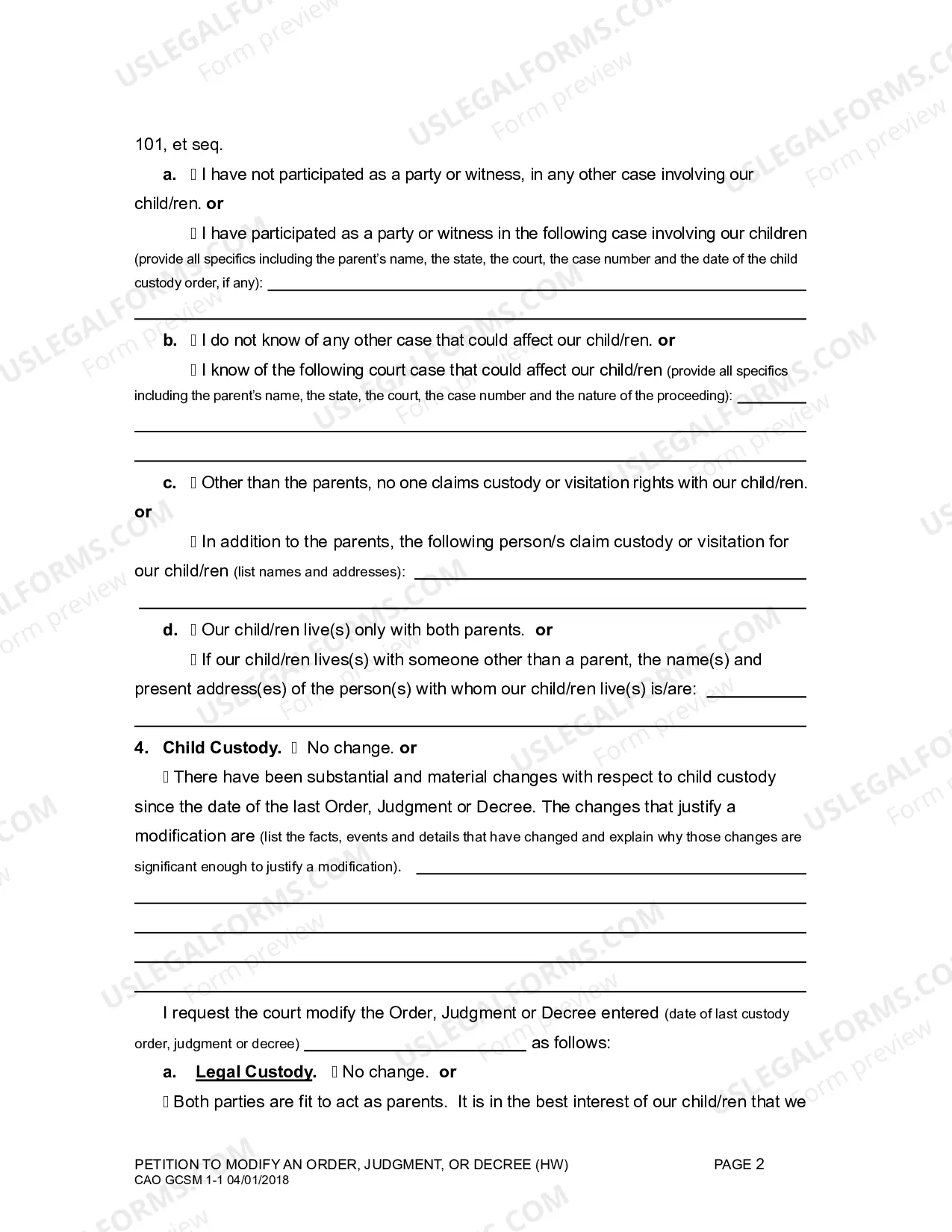 Preview Motion for Modification (H&W)