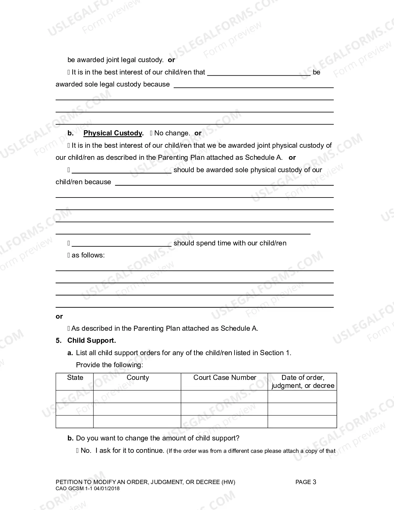 Preview Motion for Modification (H&W)