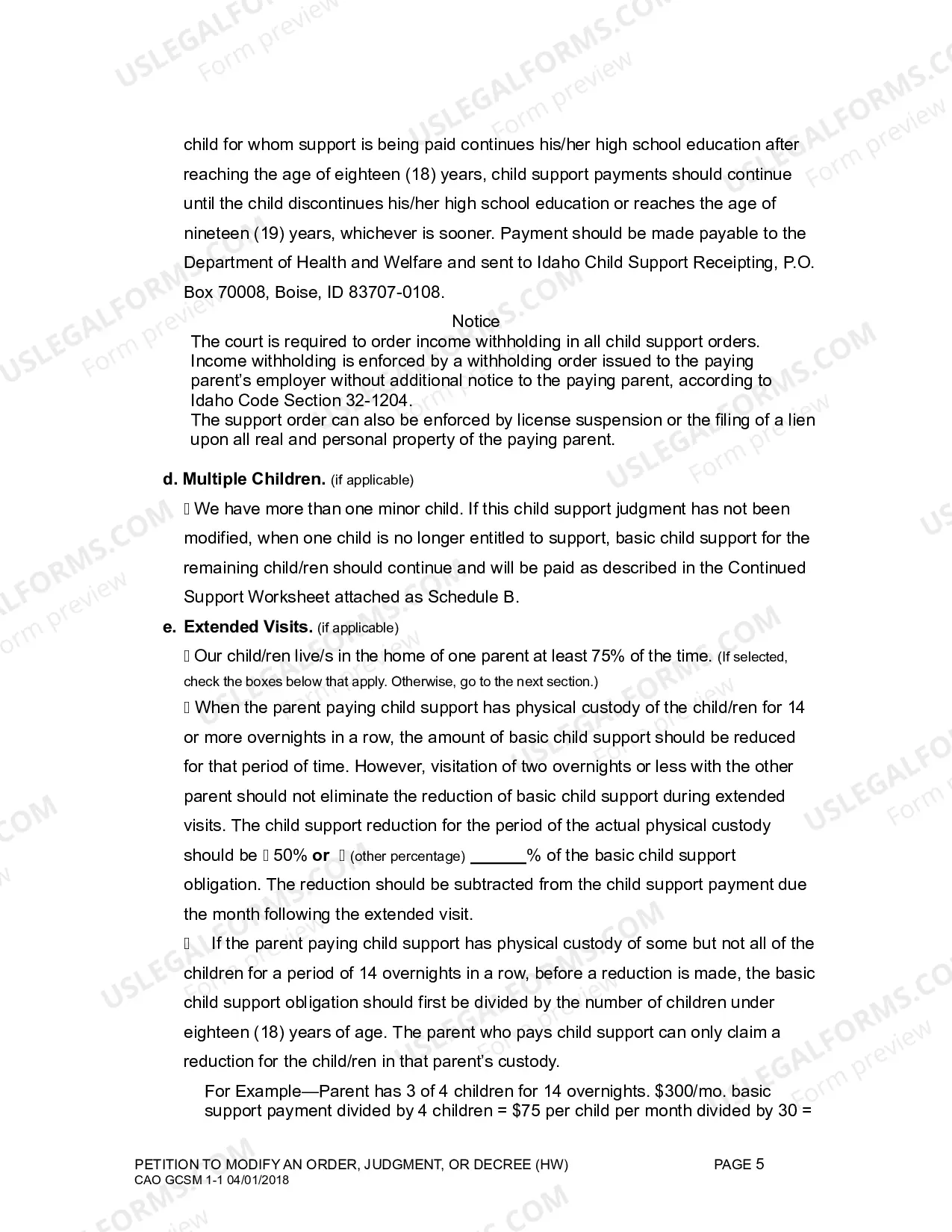 Preview Motion for Modification (H&W)
