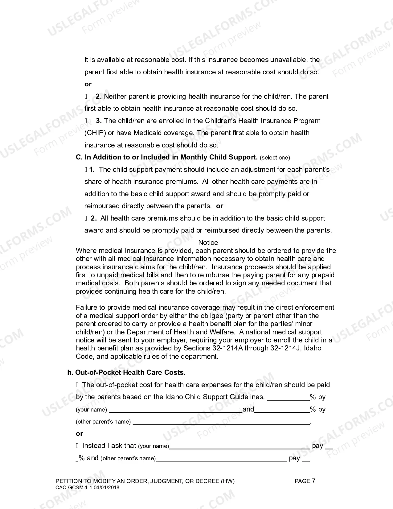 Preview Motion for Modification (H&W)