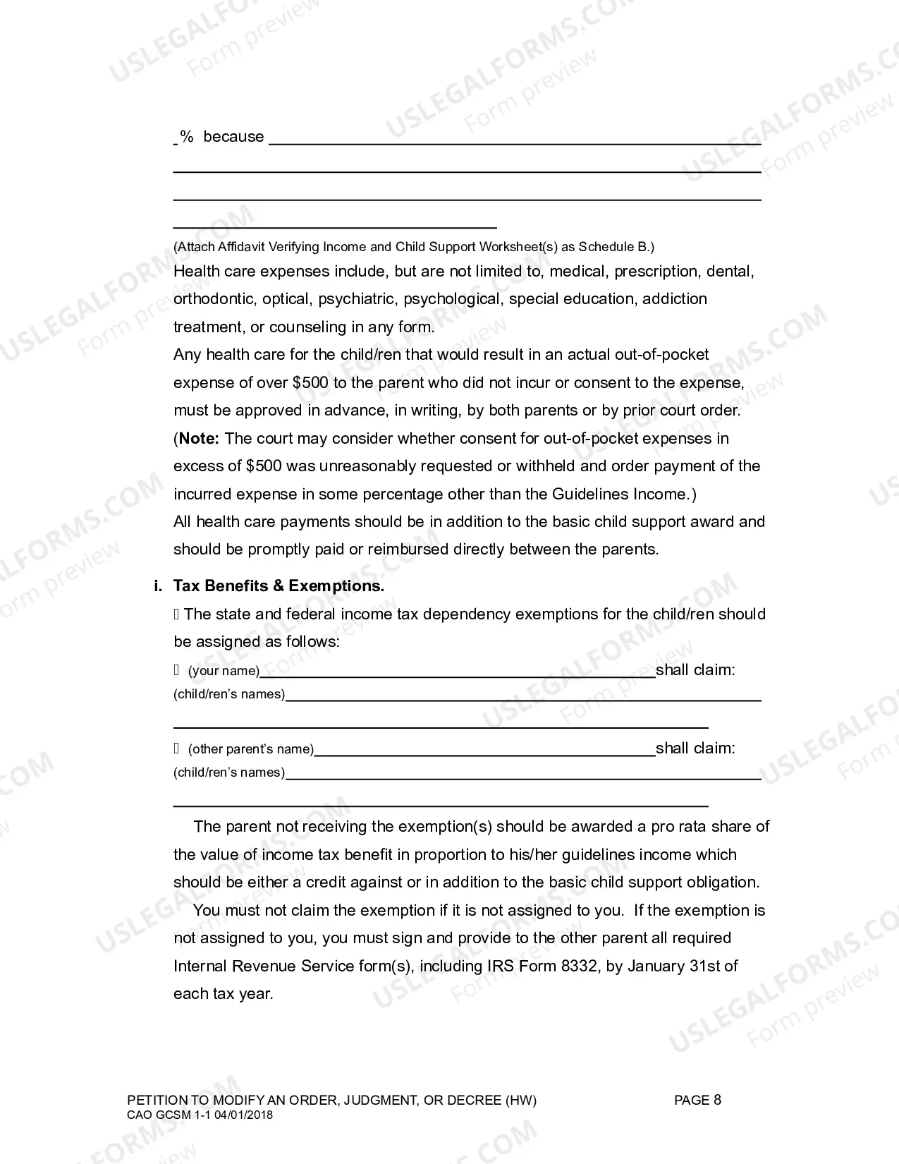 Preview Motion for Modification (H&W)