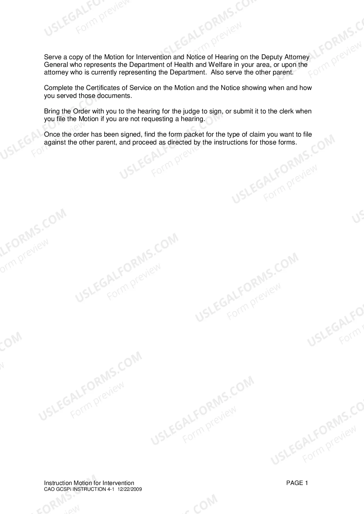 Preview Filing a Motion for Intervention (H&W)