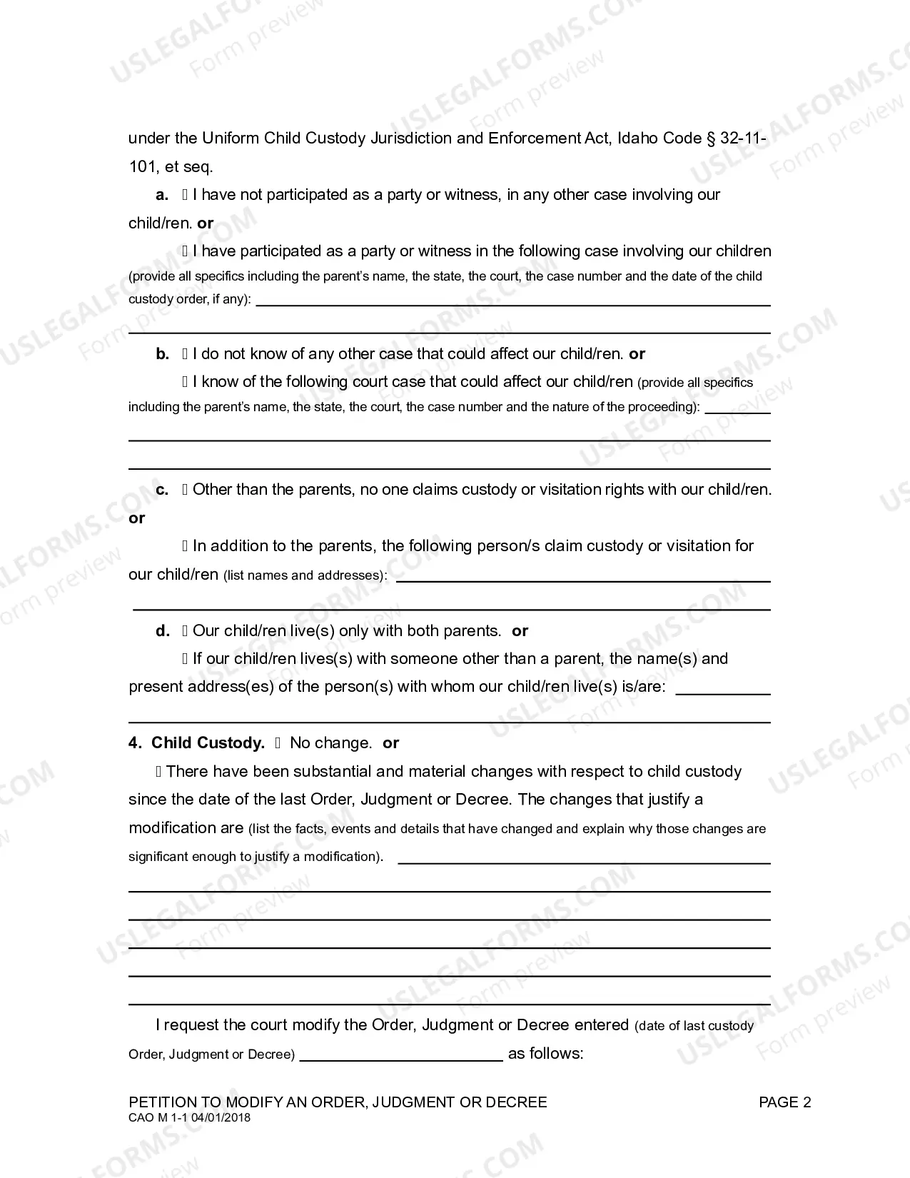 Preview Motion to Modify an Order or Decree