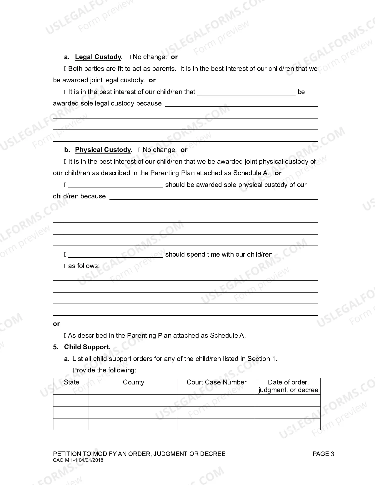 Preview Motion to Modify an Order or Decree