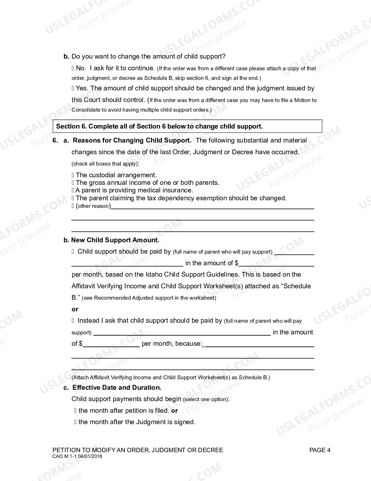 Preview Motion to Modify an Order or Decree