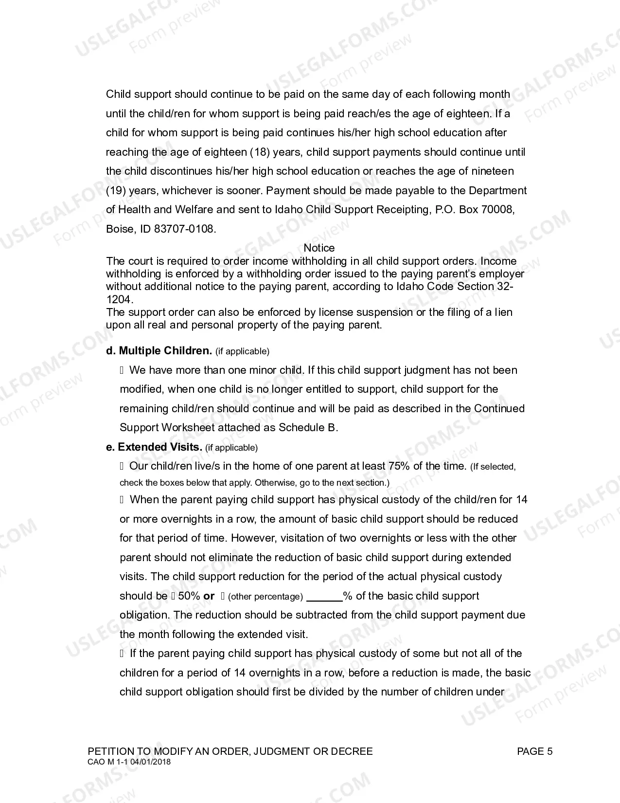 Preview Motion to Modify an Order or Decree