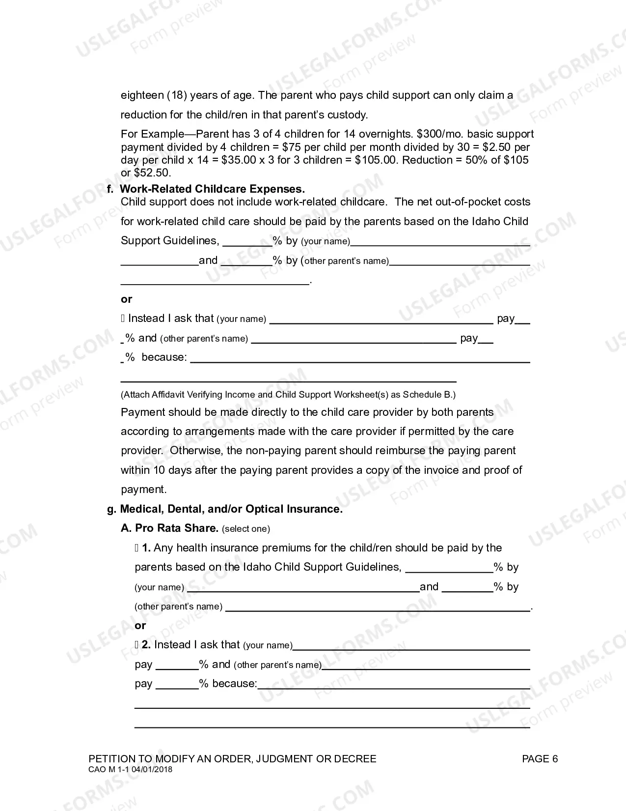 Preview Motion to Modify an Order or Decree