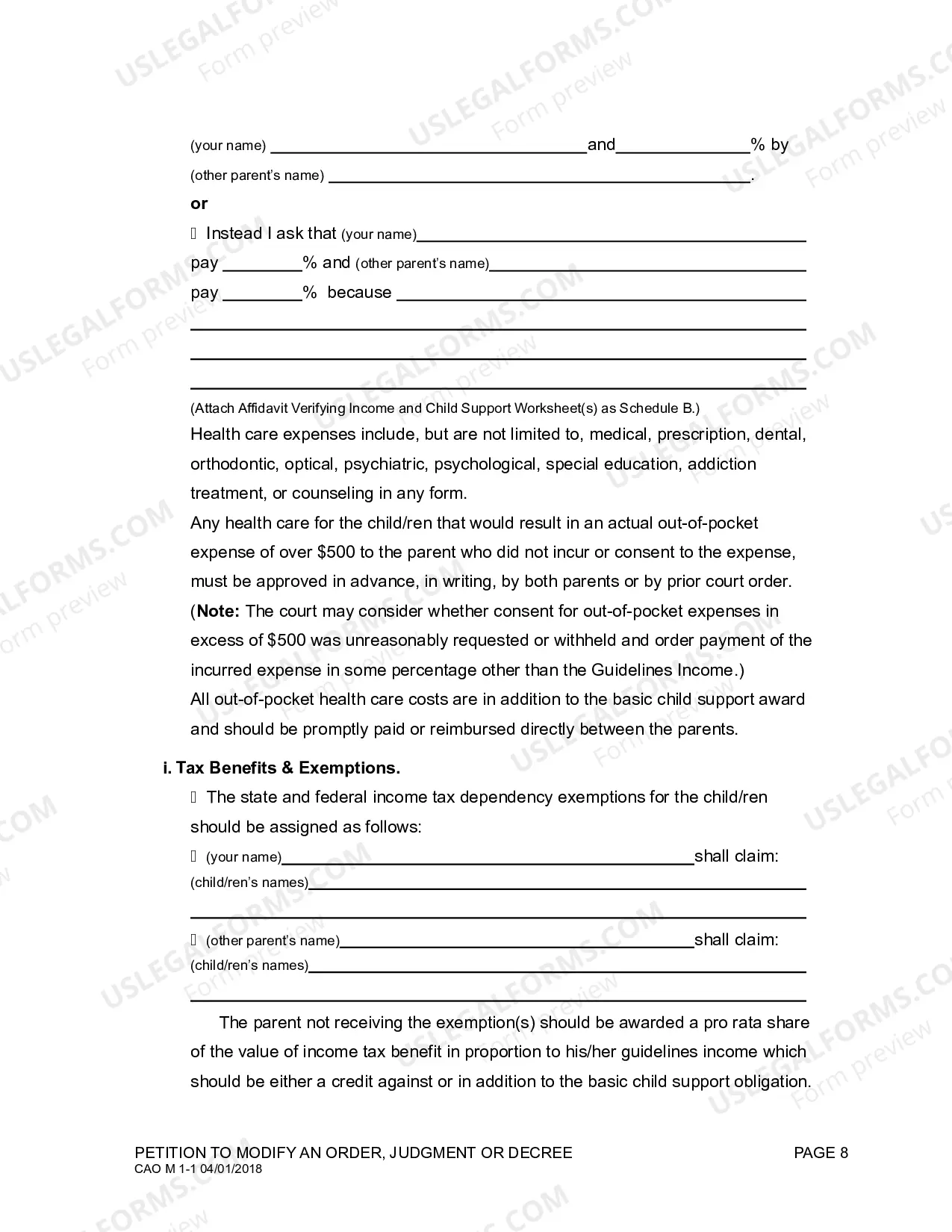 Preview Motion to Modify an Order or Decree