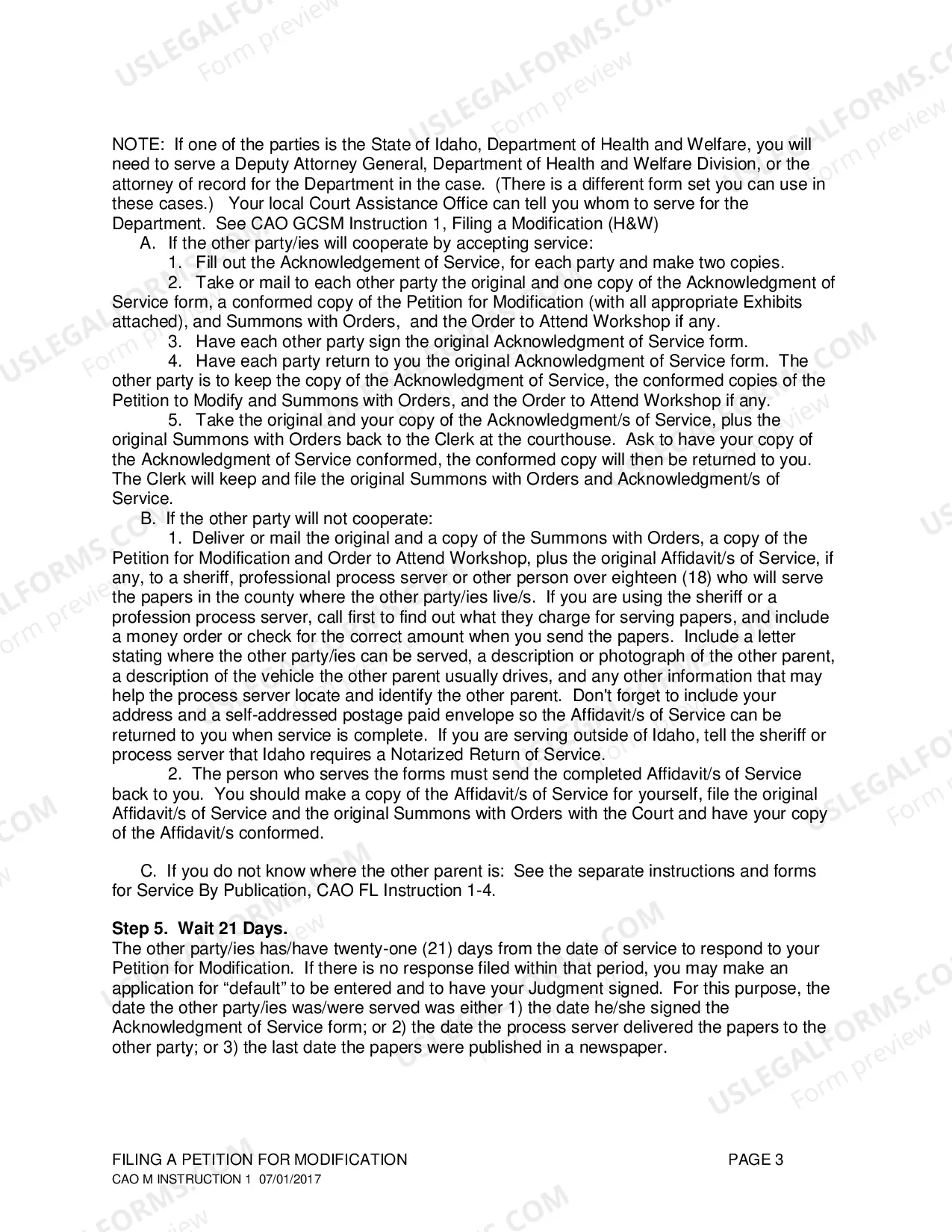 Preview Filing a Motion for Modification