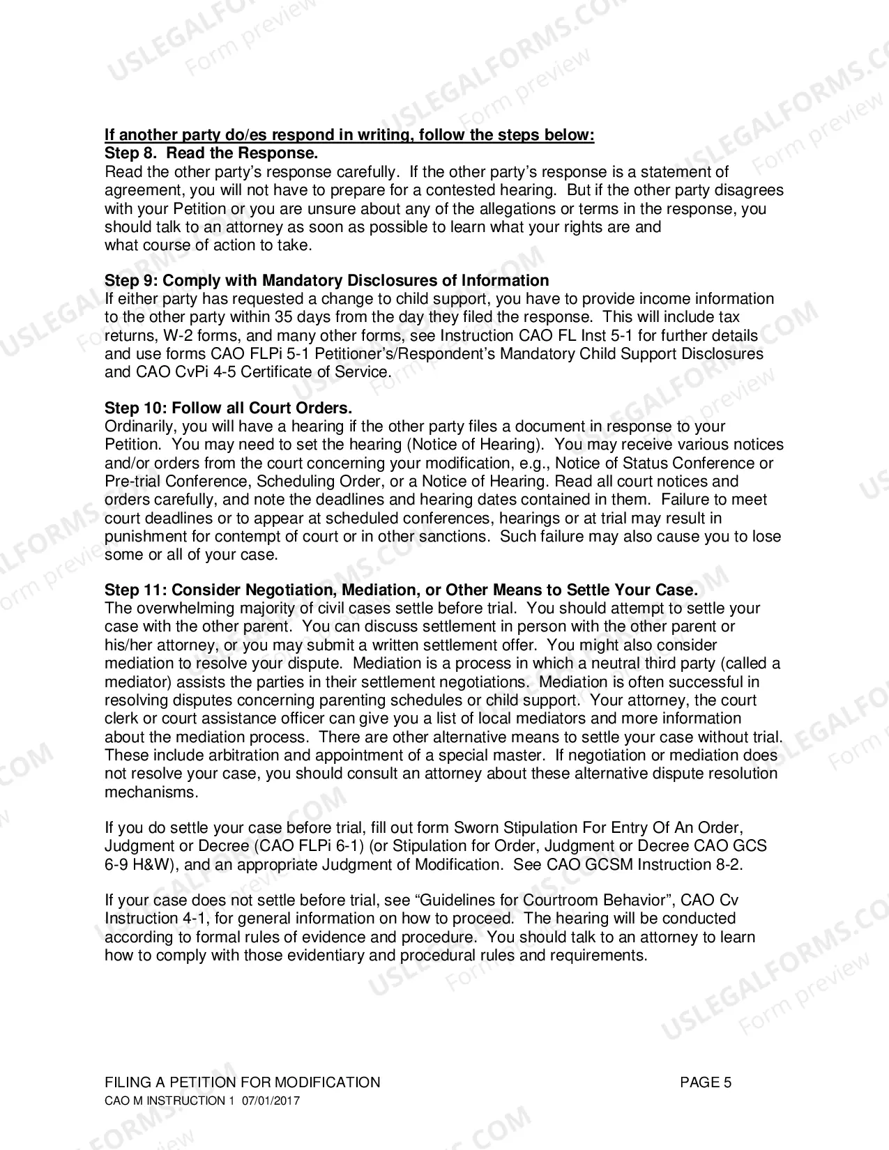 Preview Filing a Motion for Modification