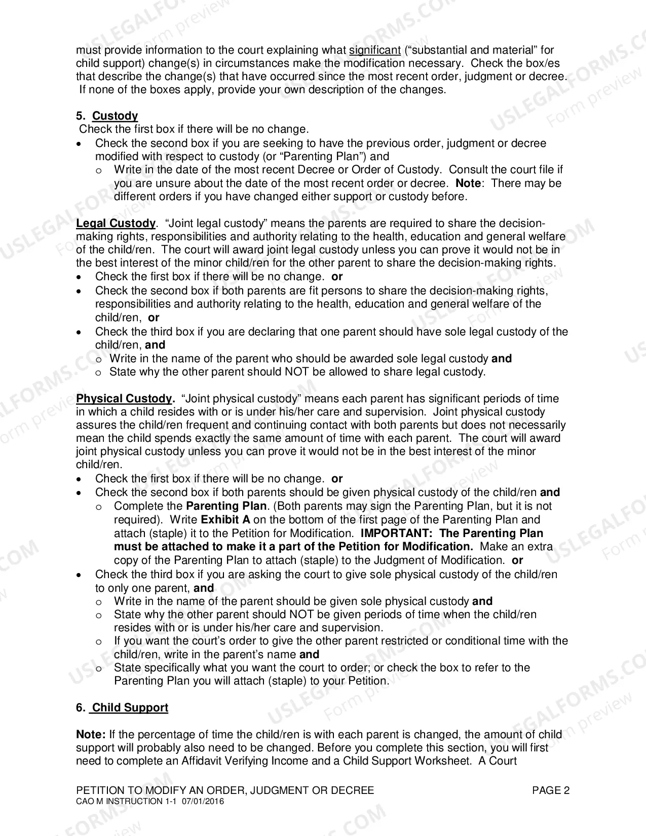 Preview Completing a Motion to Modify an Order or Decree