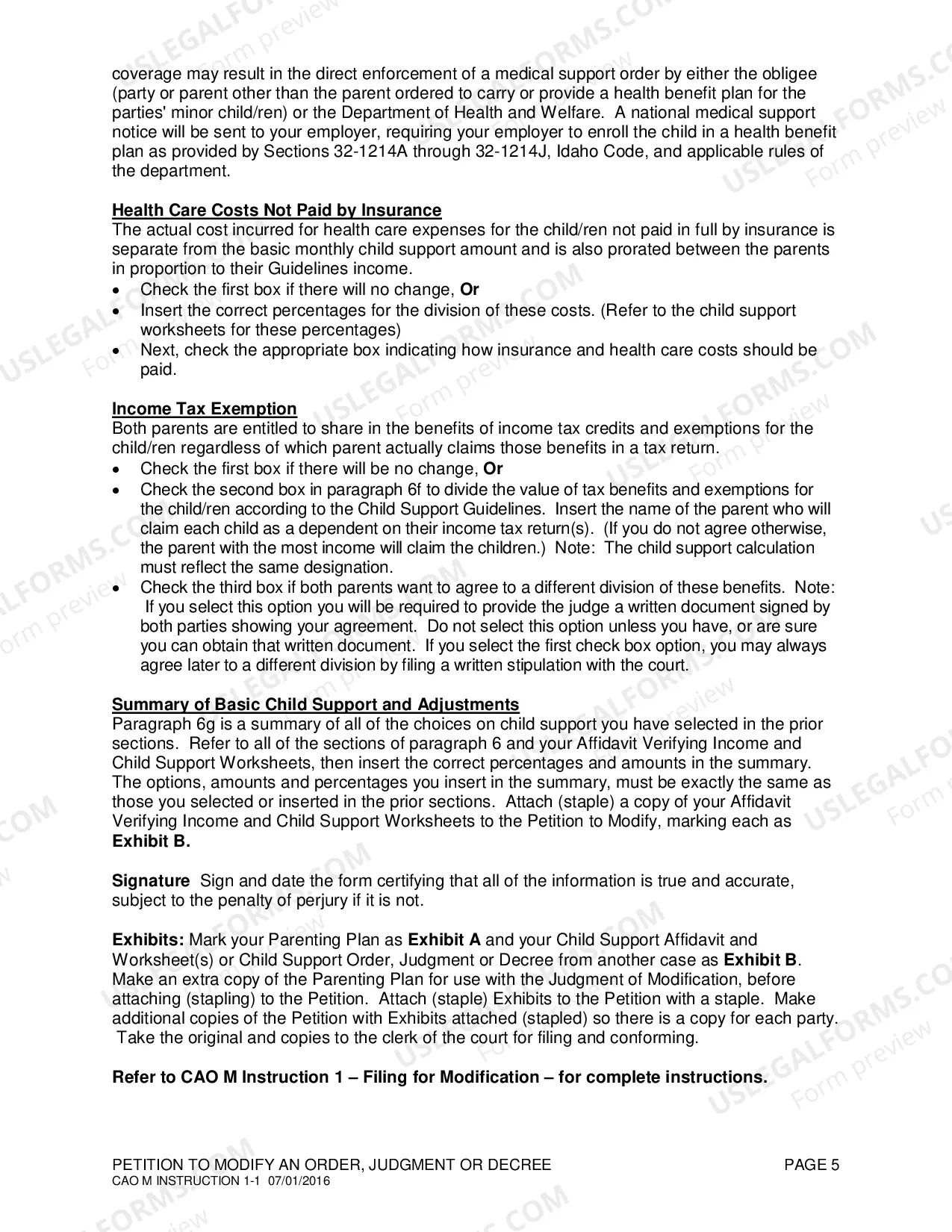 Preview Completing a Motion to Modify an Order or Decree