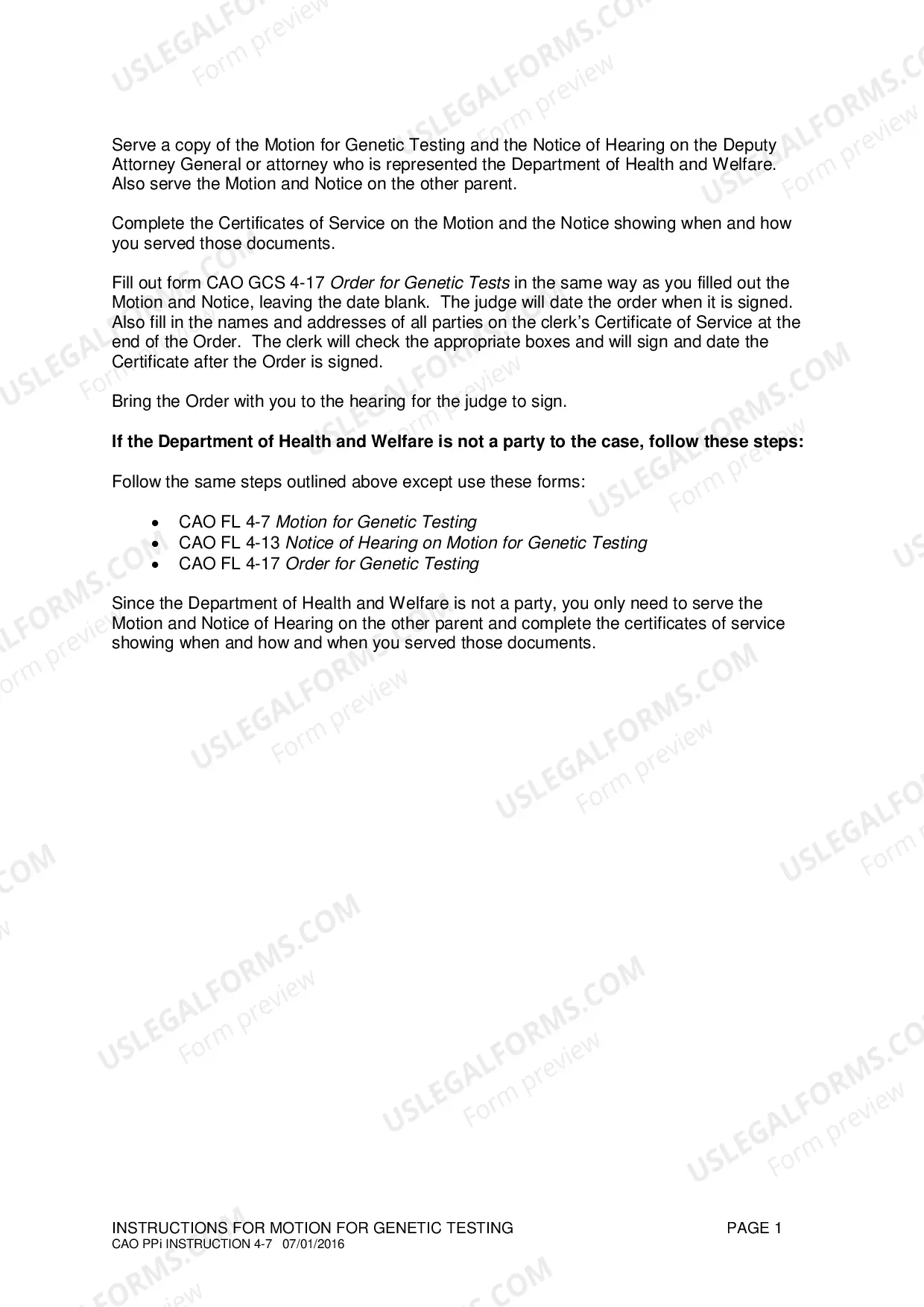 Preview Filing a Motion for Genetic Tests