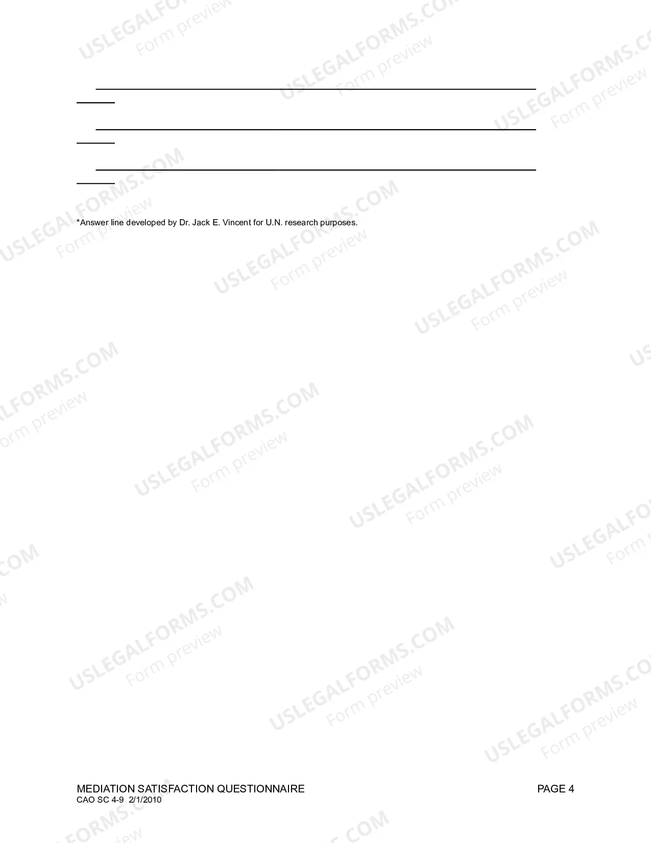 Preview Mediation Satisfaction Questionnaire