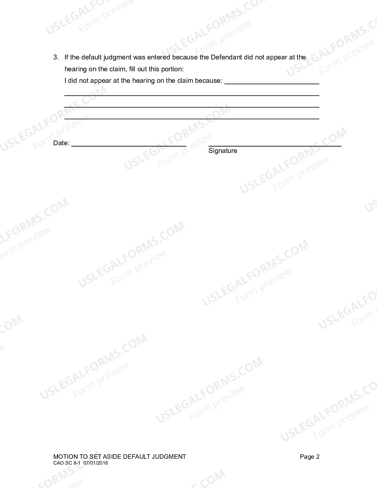 Preview Motion to Set Aside Default Judgment