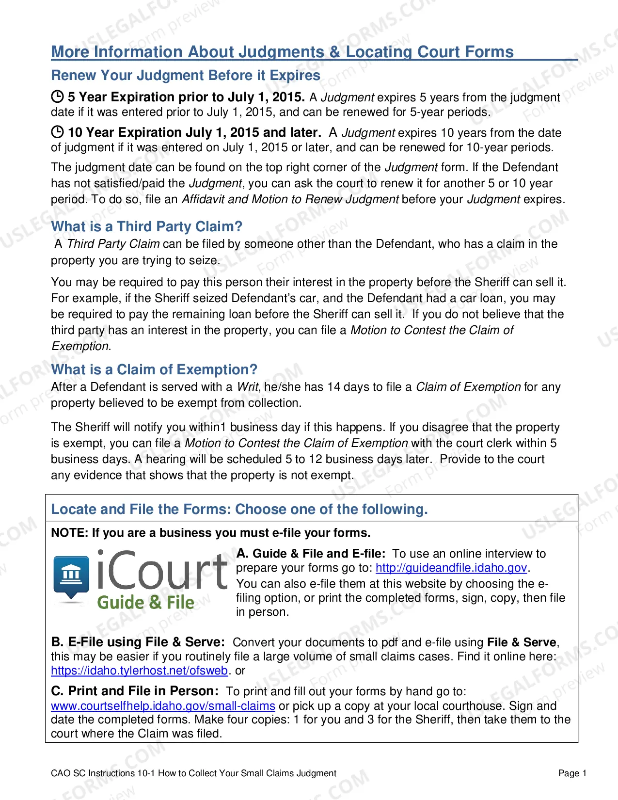 Preview Collecting Your Small Claims Judgment