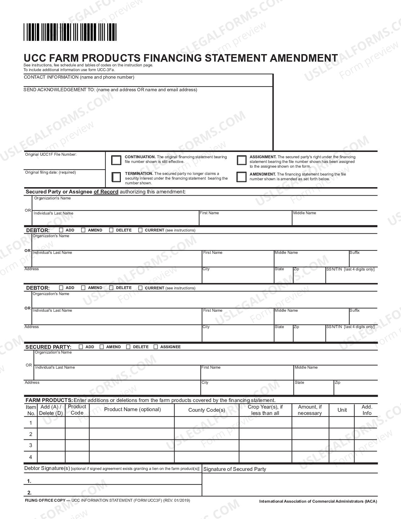 Idaho UCC3 Farm Products Statement Of Continuation Etc US Legal Forms