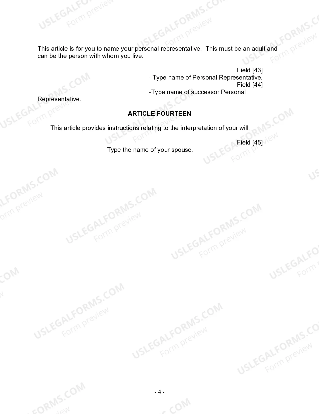 Preview Last Will and Testament for Married person with Minor Children from Prior Marriage