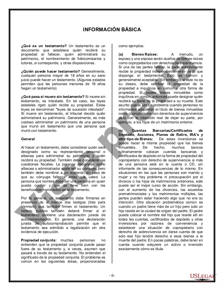 Preview Formulario de última voluntad y testamento legal para una persona casada con hijos adultos de un matrimonio anterior