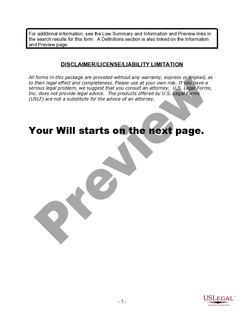 Preview Last Will and Testament for Married person with Adult Children from Prior Marriage
