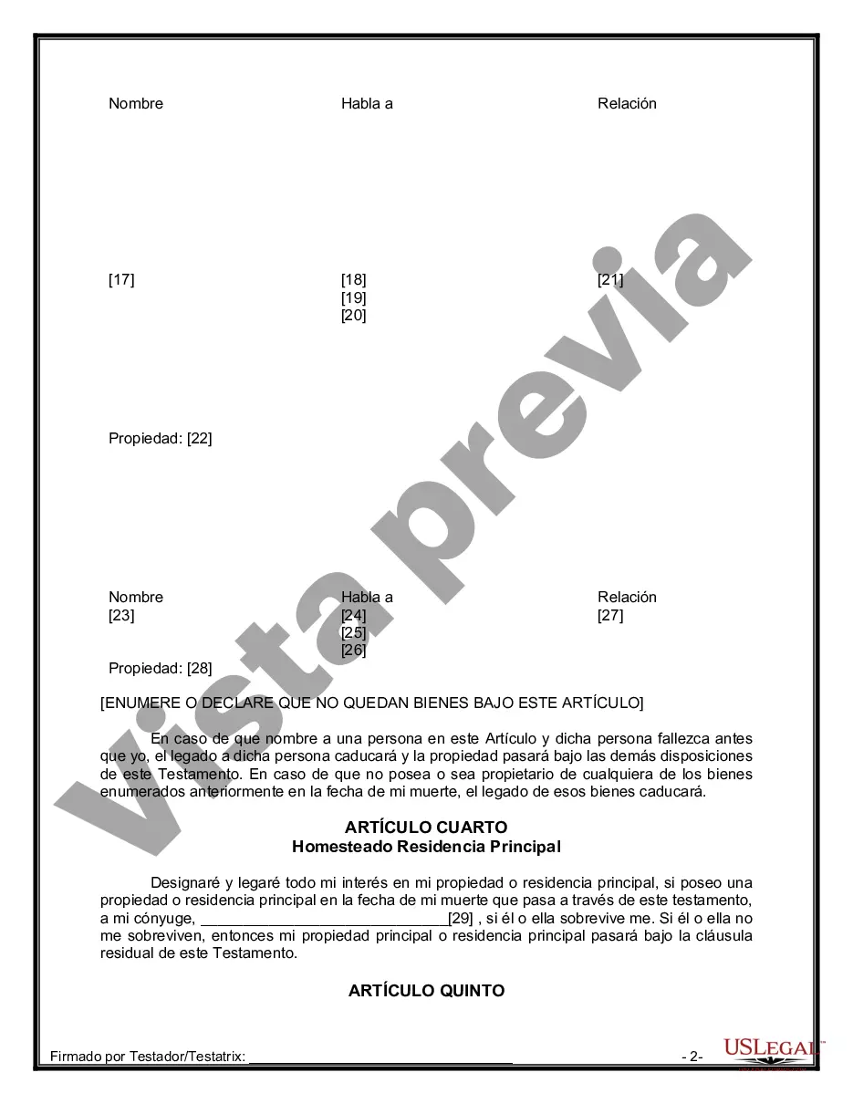 Preview Paquete de Voluntades Mutuas con Últimas Voluntades y Testamentos para Pareja Casada con Hijos Adultos