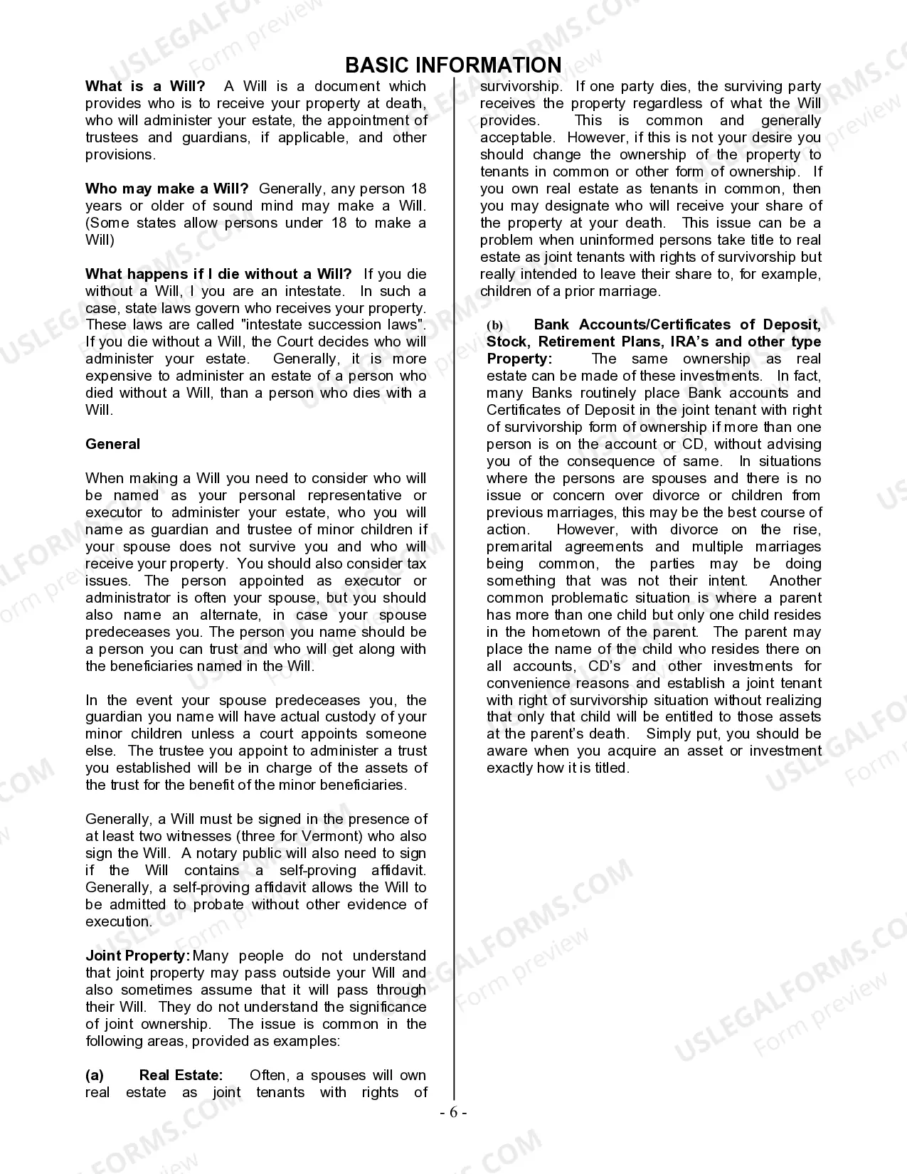 Preview Mutual Wills package with Last Wills and Testaments for Married Couple with No Children