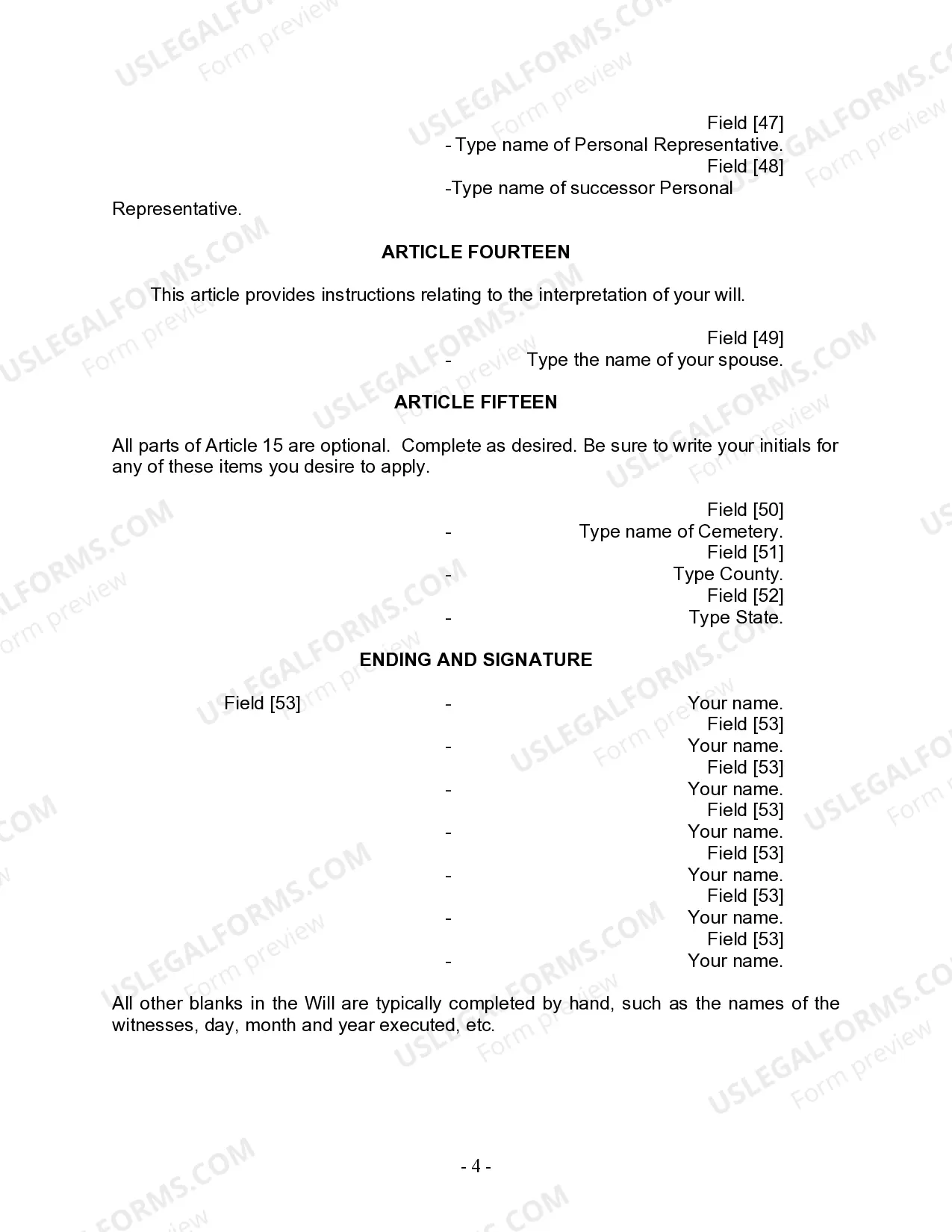 Preview Last Will and Testament for Married Person with Adult and Minor Children from Prior Marriage